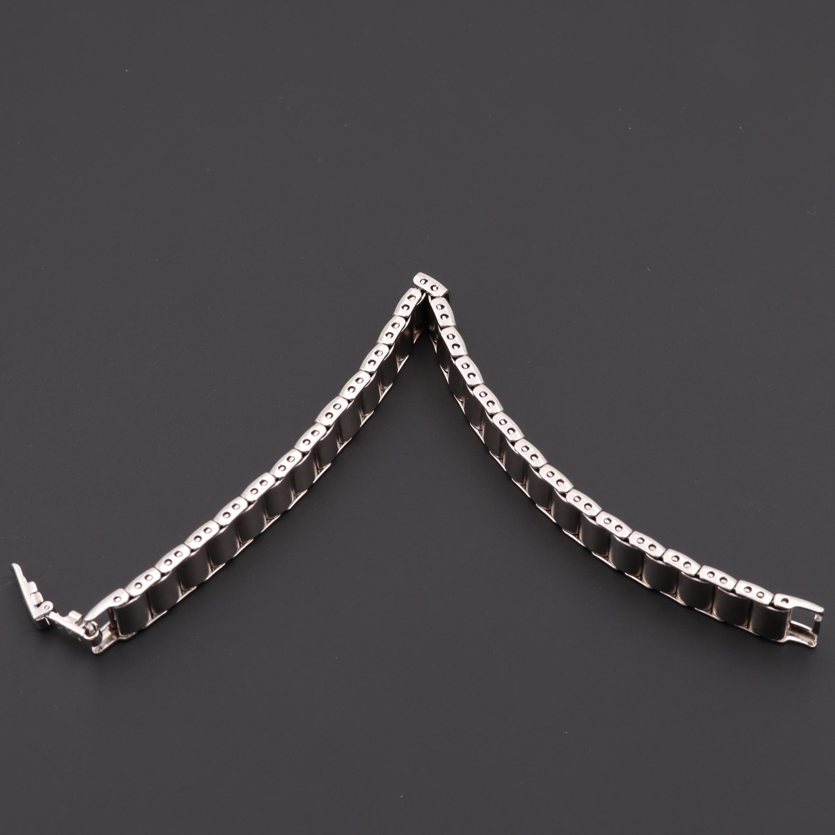 Joan Rivers Silver Tone Fancy Flat Link Bracelet