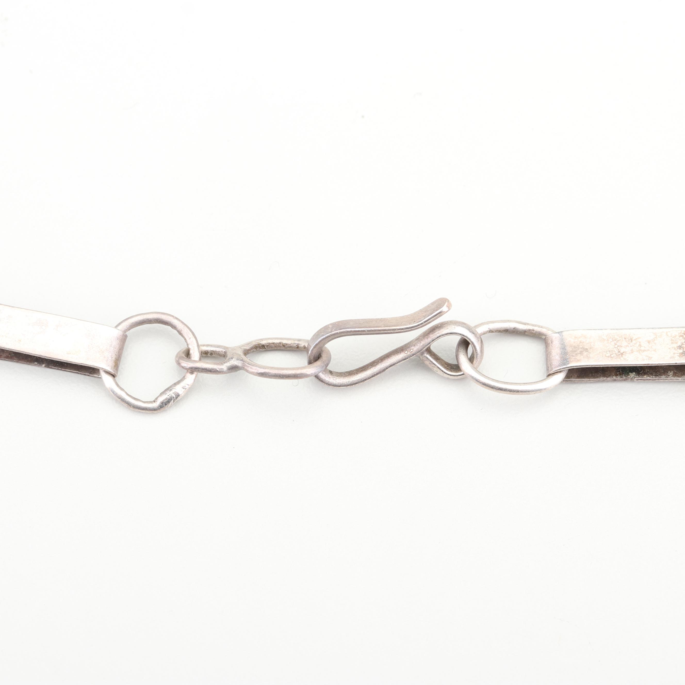 Art Lewis Choctaw Sterling Silver Thunderbird Pendant Turquoise Necklace