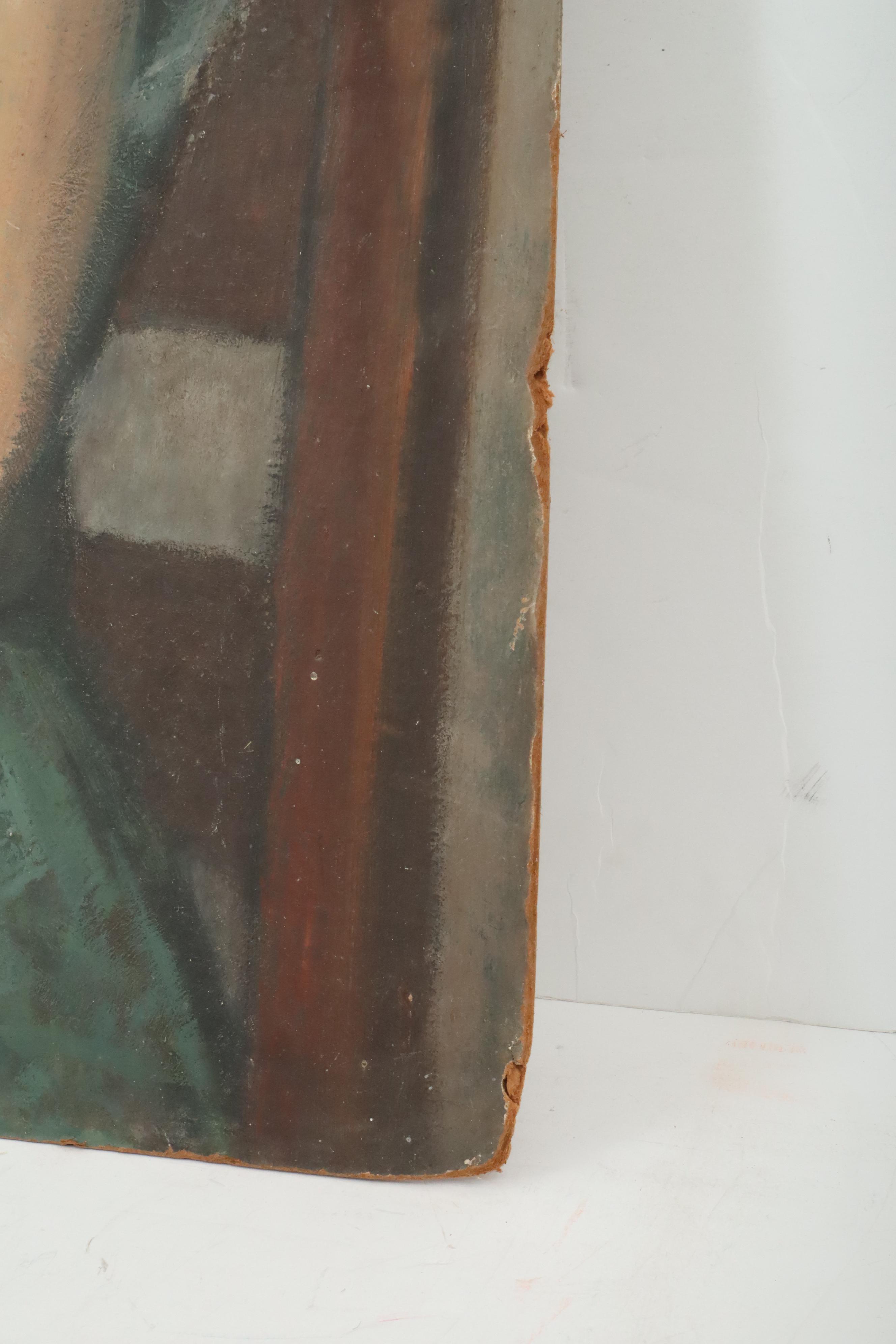 Mid 20th Century Female Portrait Oil Painting