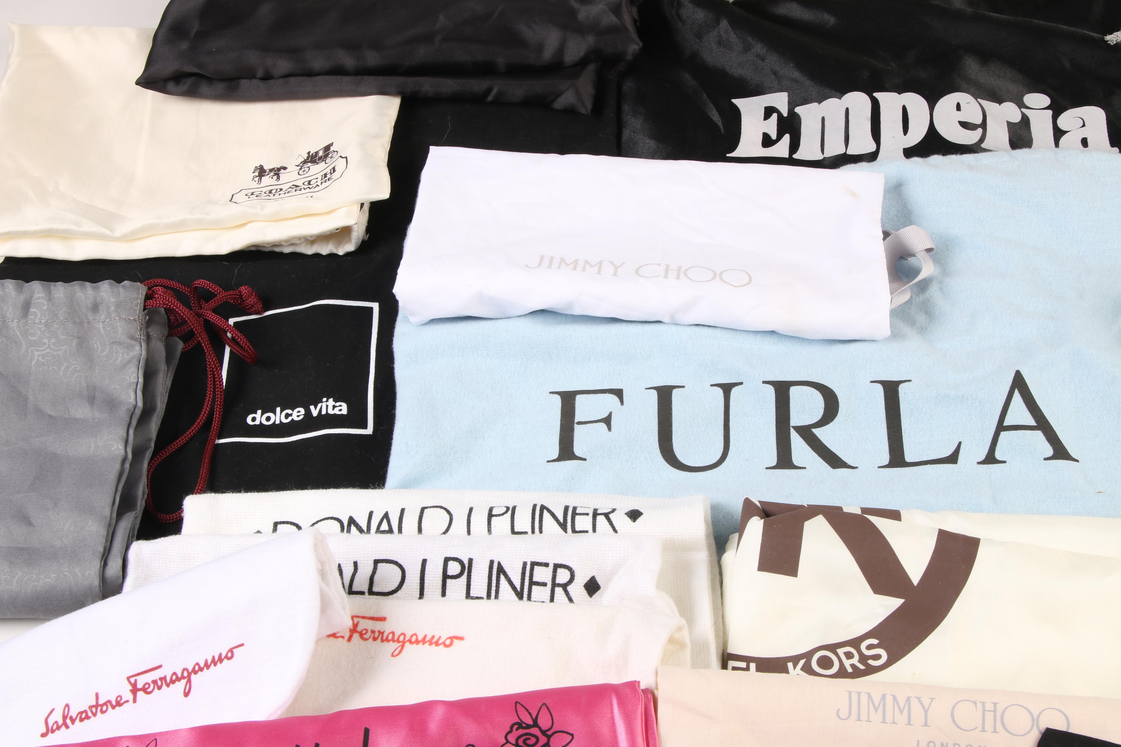 Designer Dust Covers Including Fendi, Salvatore Ferragamo and Jimmy Choo