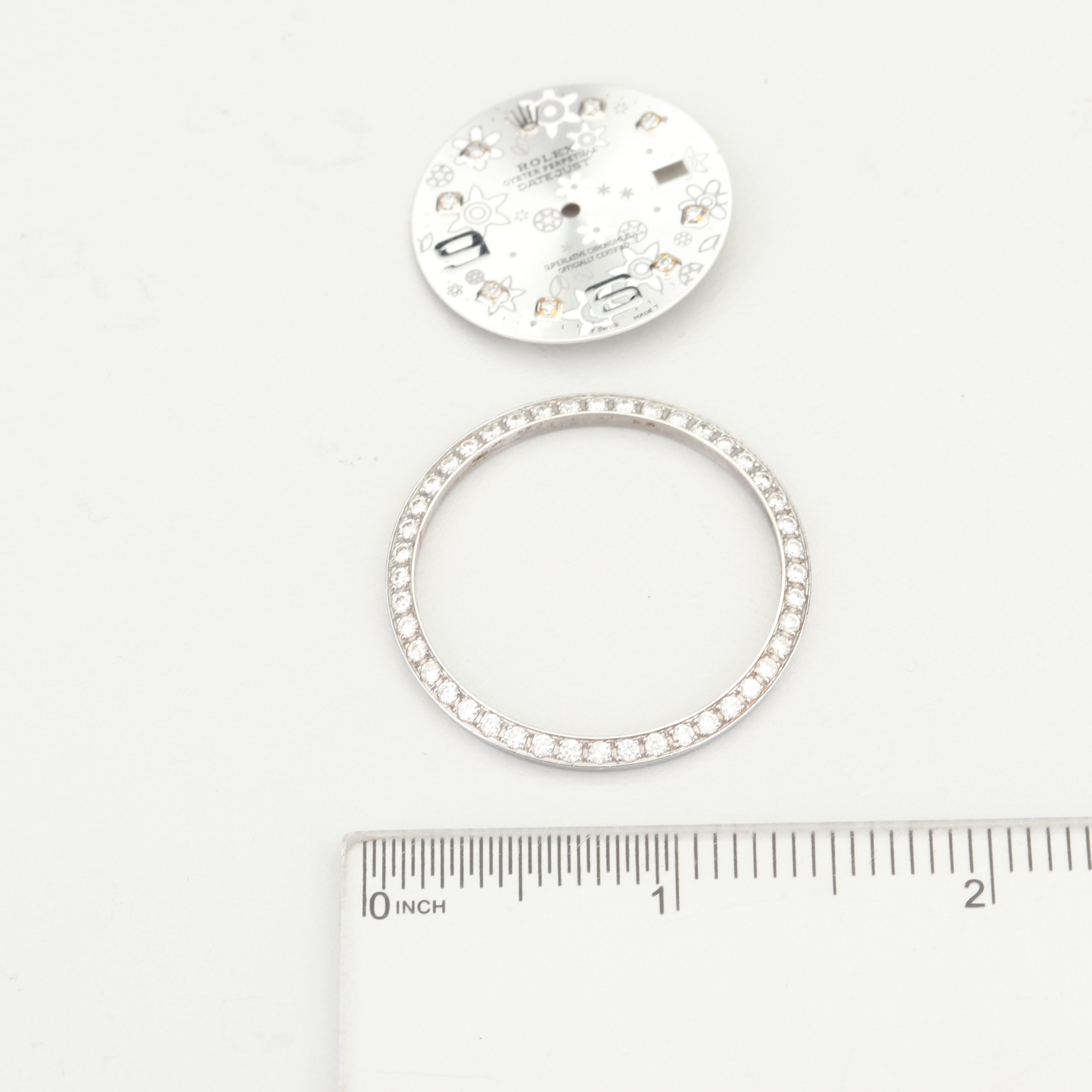 Rolex Oyster Perpetual Floral Dial and 1.00 CTW Diamond Stainless Steel Bezel