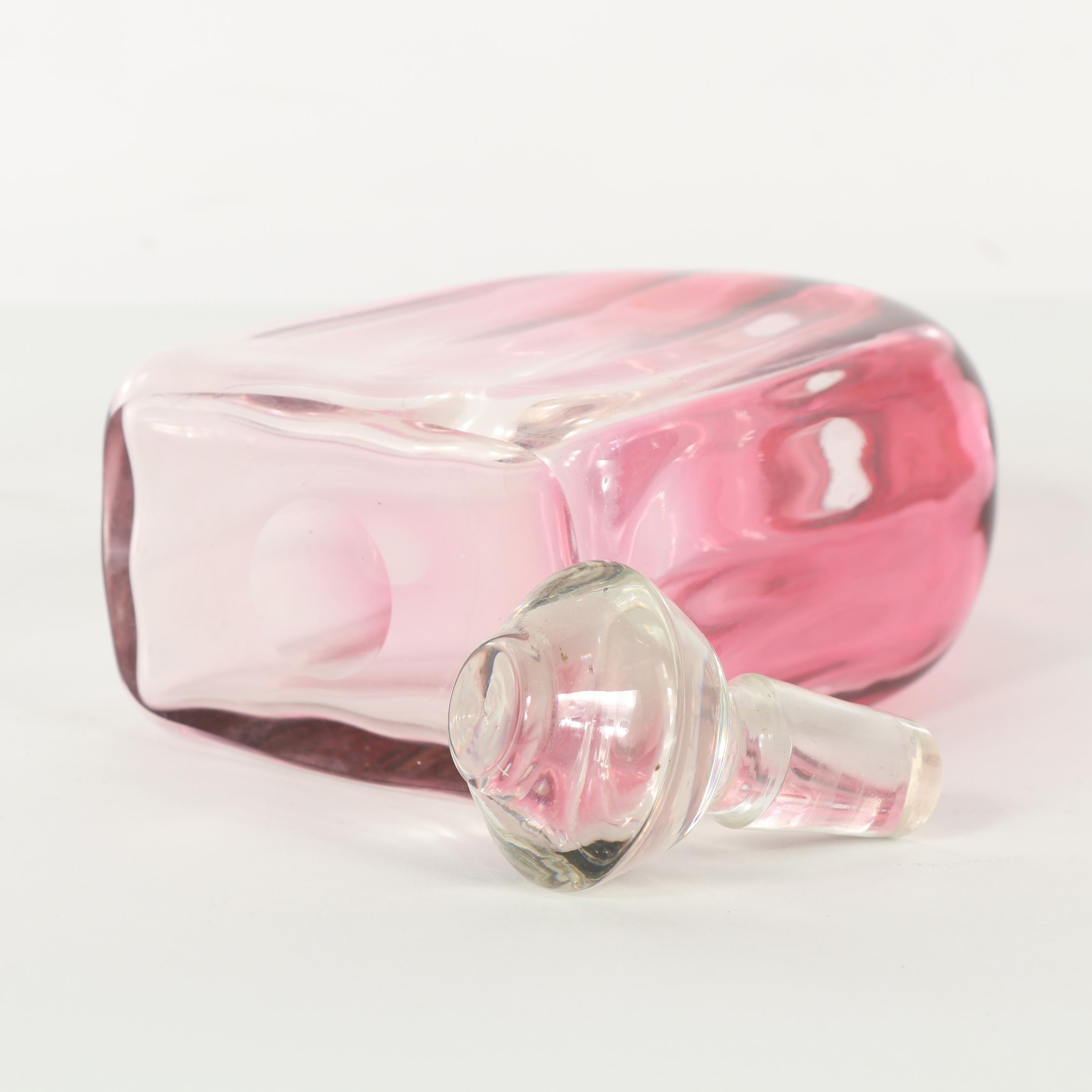 Hand-blown Rubina Glass Decanters, Early 20th Century