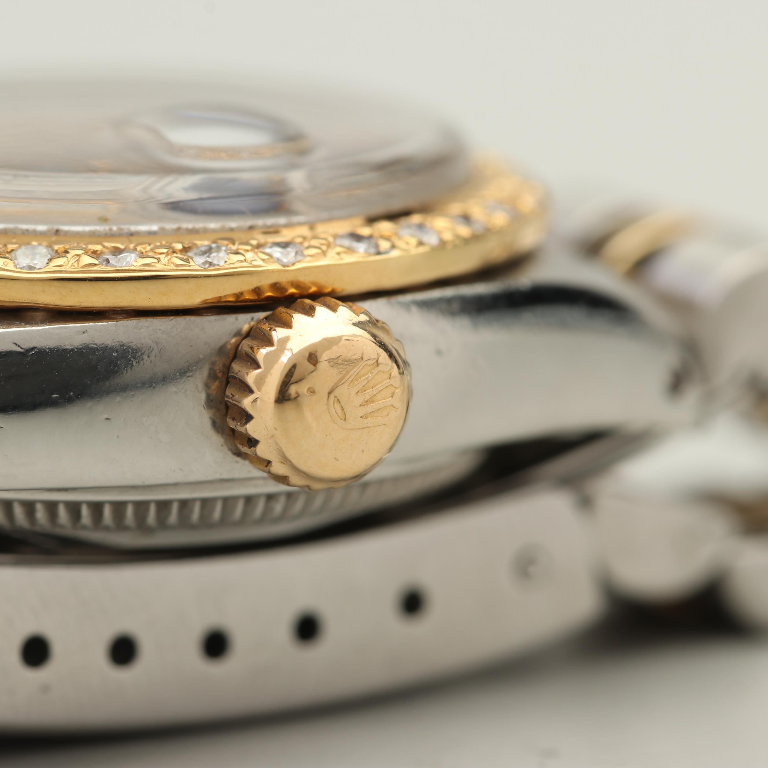 Rolex Oyster Perpetual 14K Yellow Gold and Stainless Steel Diamond Watch