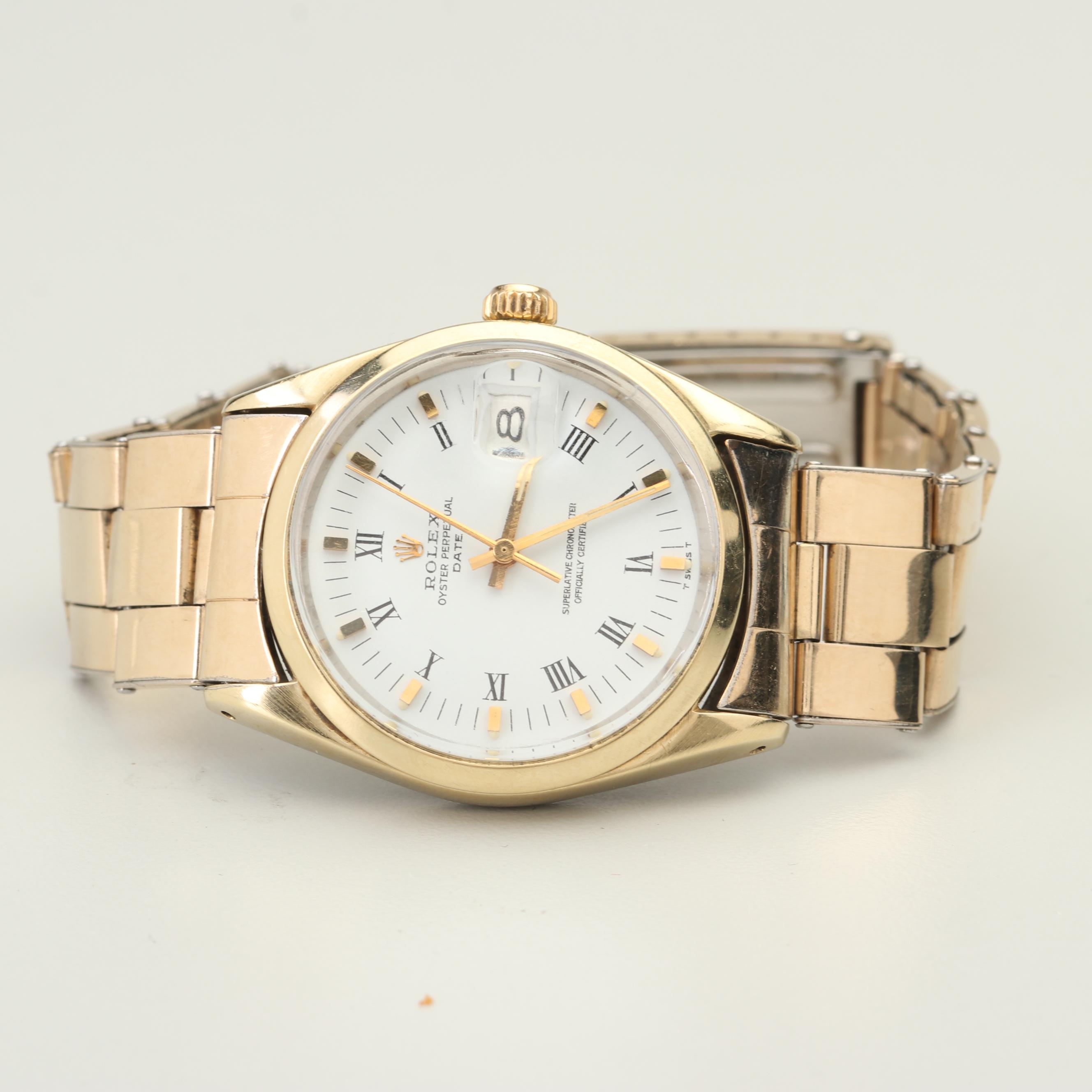 Vintage Rolex Oyster Perpetual 14K Yellow Gold Wash Stainless Steel Watch