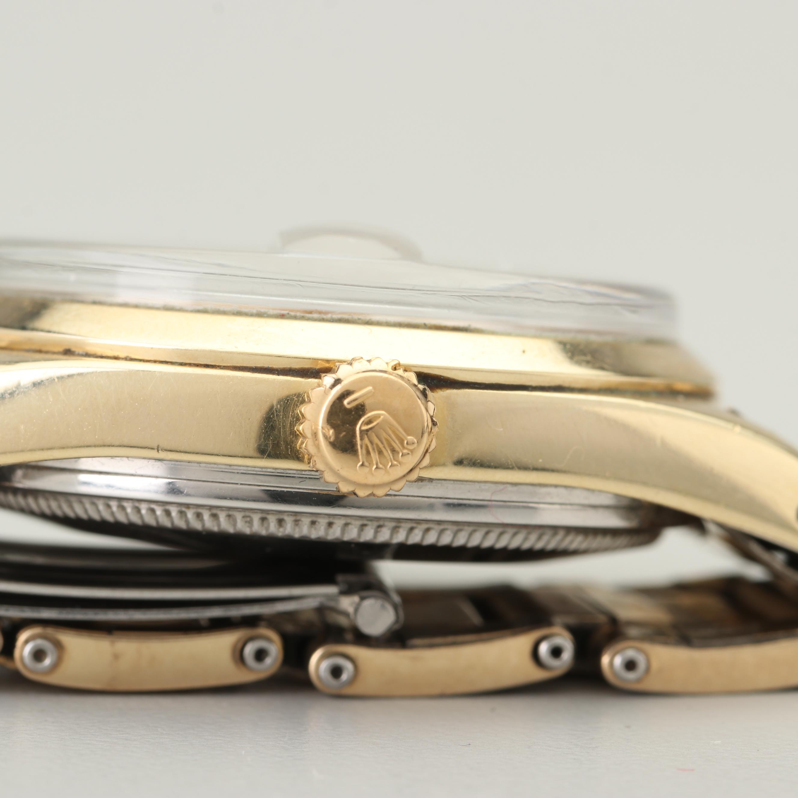 Vintage Rolex Oyster Perpetual 14K Yellow Gold Wash Stainless Steel Watch