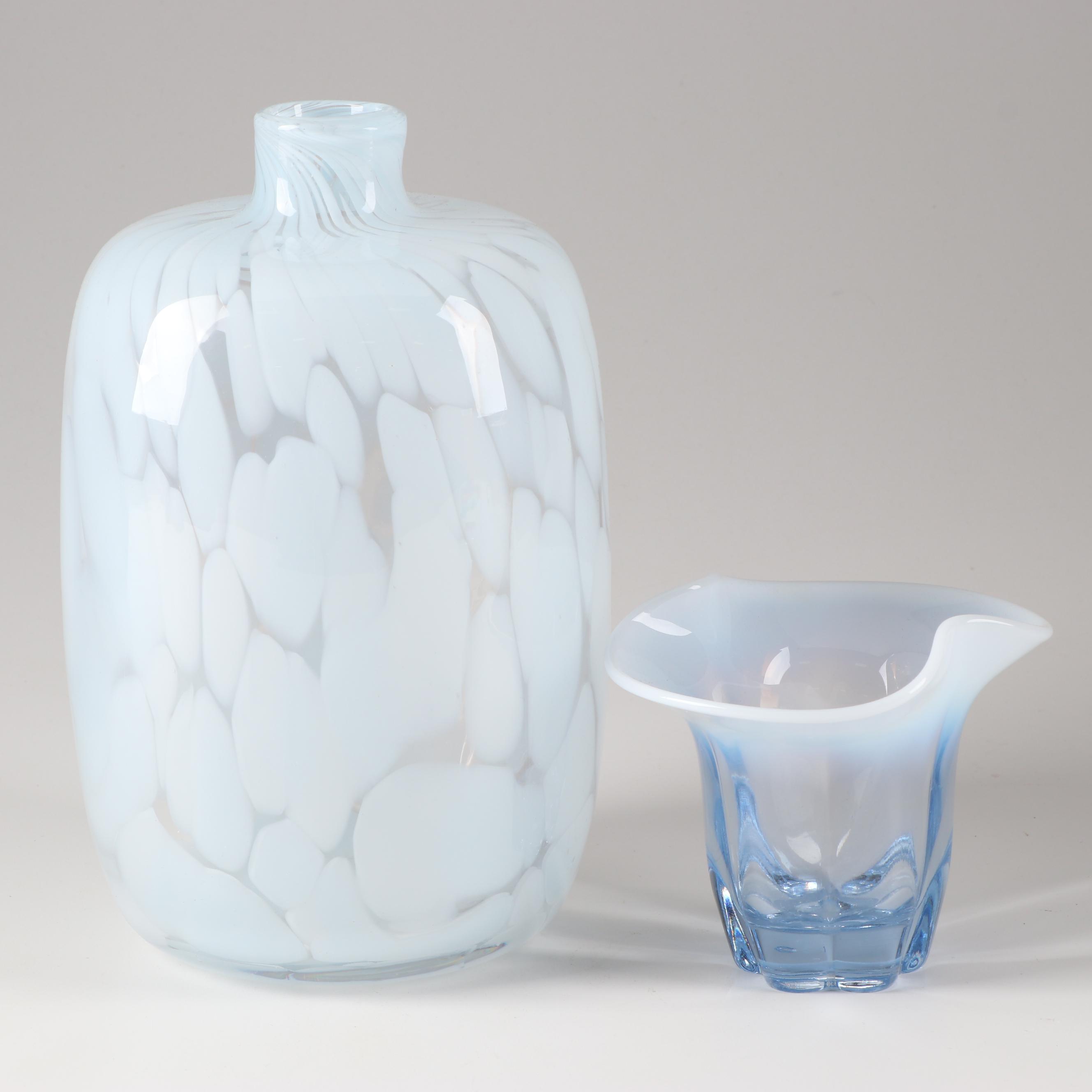 Light Blue Art Glass Vases
