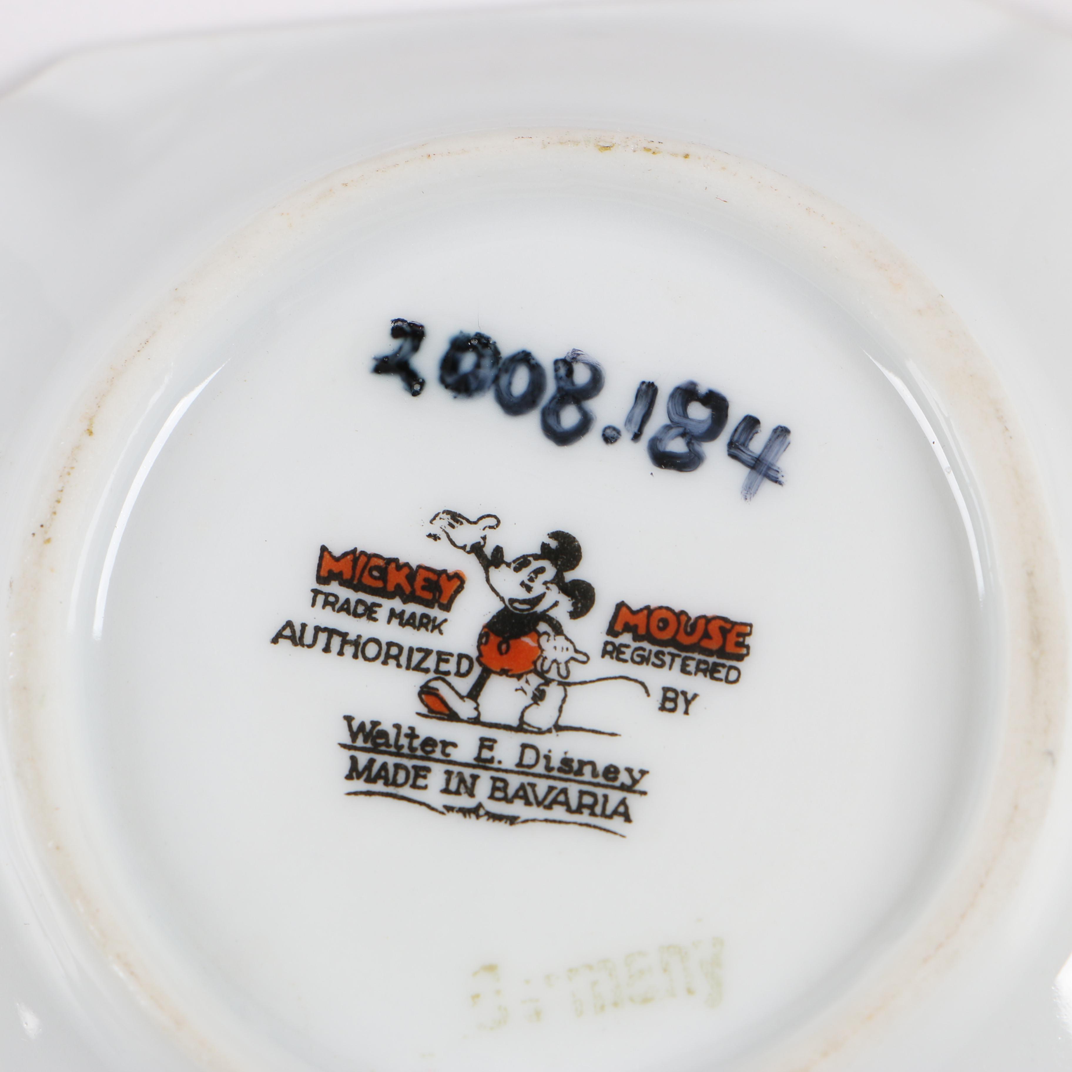 Japanese and German Mickey and Minnie Mouse Ashtrays, Circa 1930s