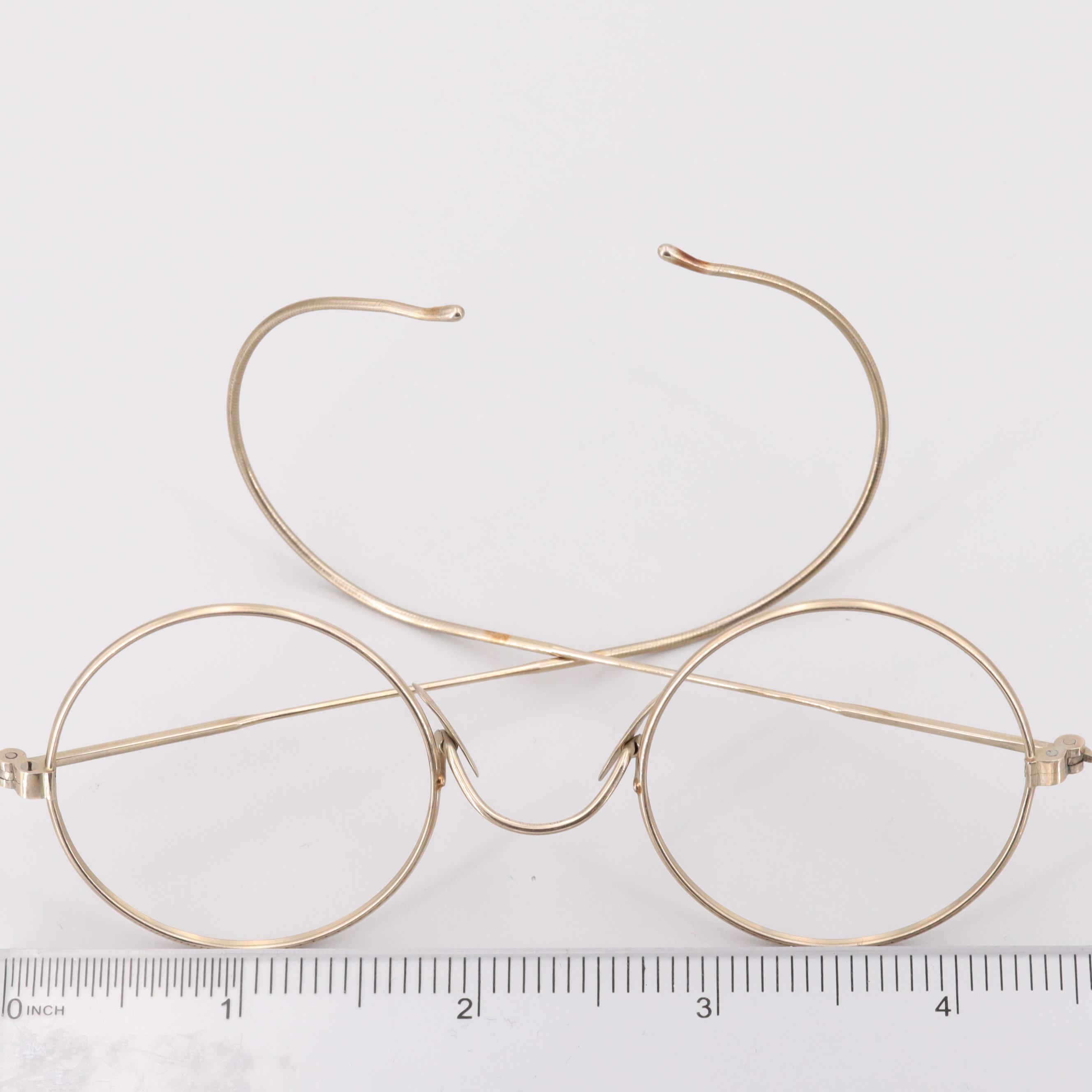 14K Yellow Gold Eyeglass Frame, Early 20th Century