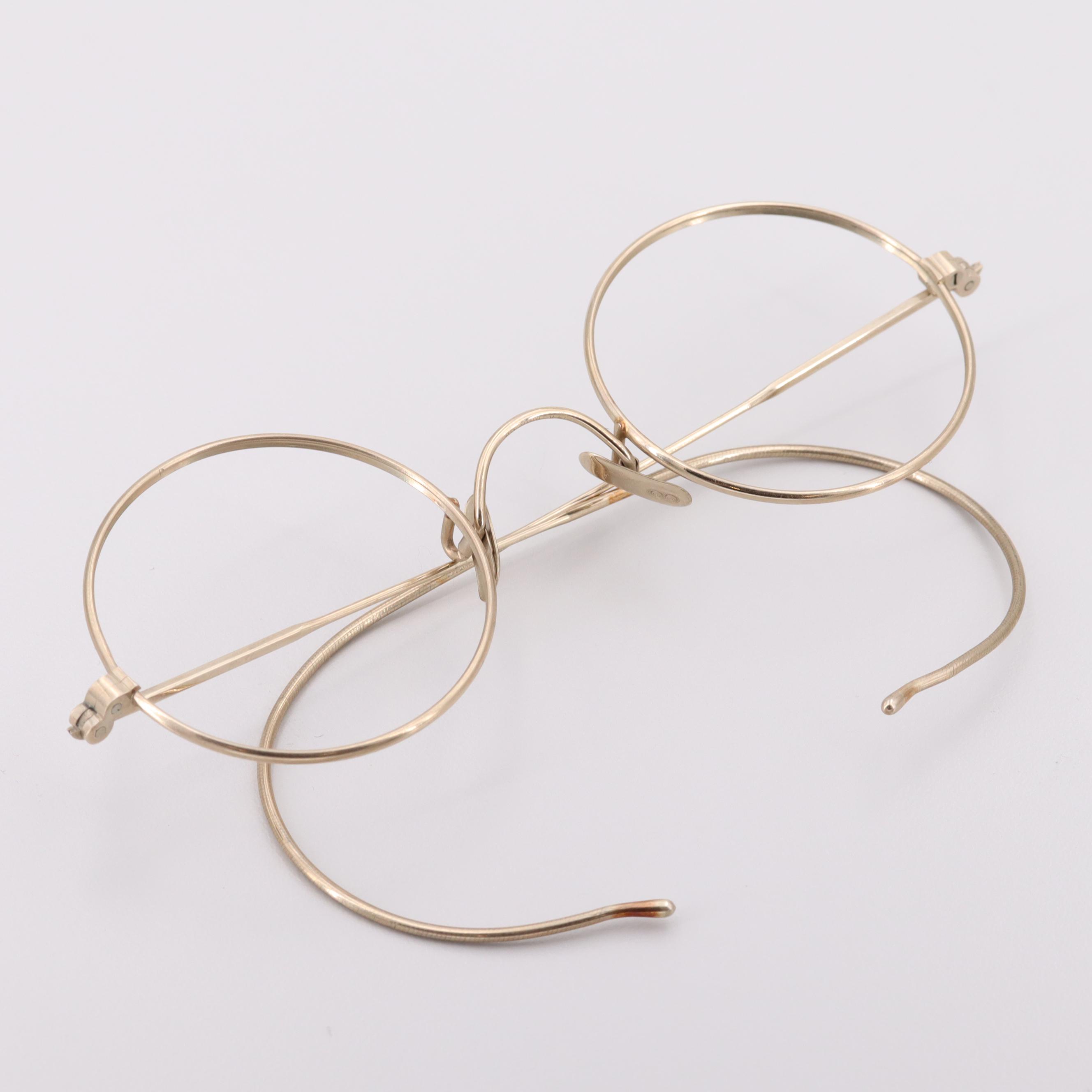 14K Yellow Gold Eyeglass Frame, Early 20th Century
