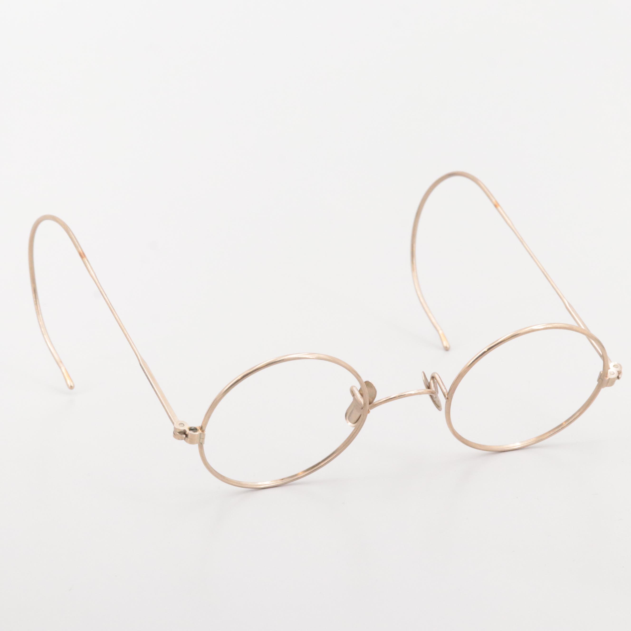 14K Yellow Gold Eyeglass Frame, Early 20th Century