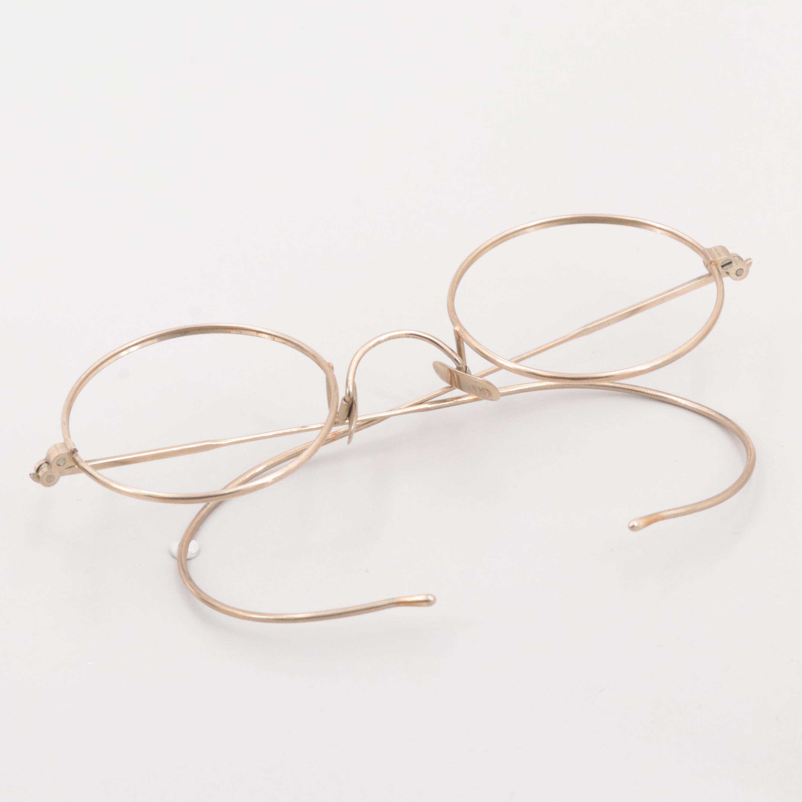 14K Yellow Gold Eyeglass Frame, Early 20th Century