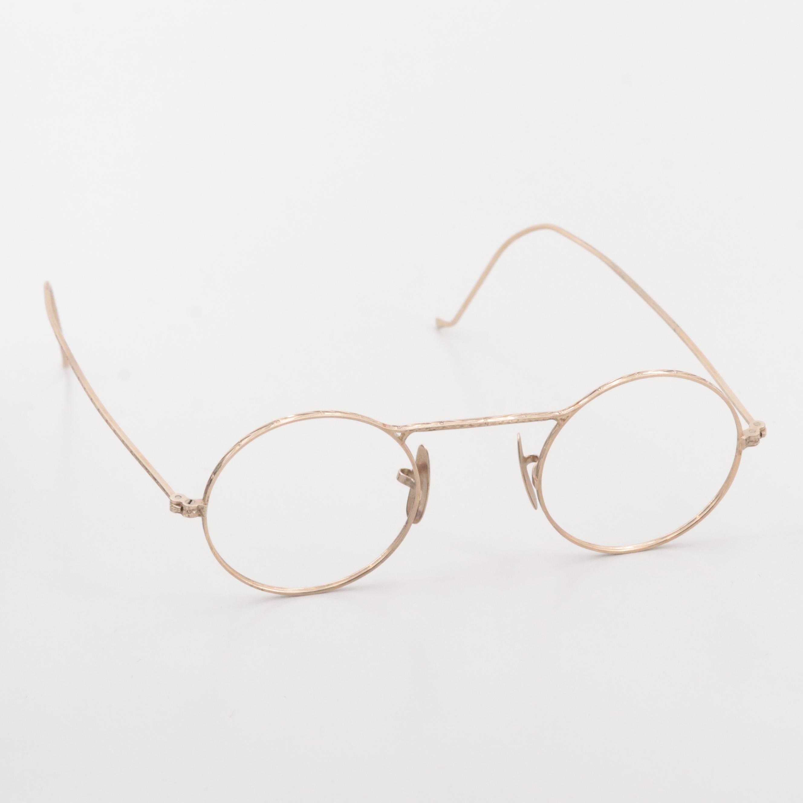 14K Yellow Gold Lordvale Eyeglass Frame by American Optical, Early 20th Century