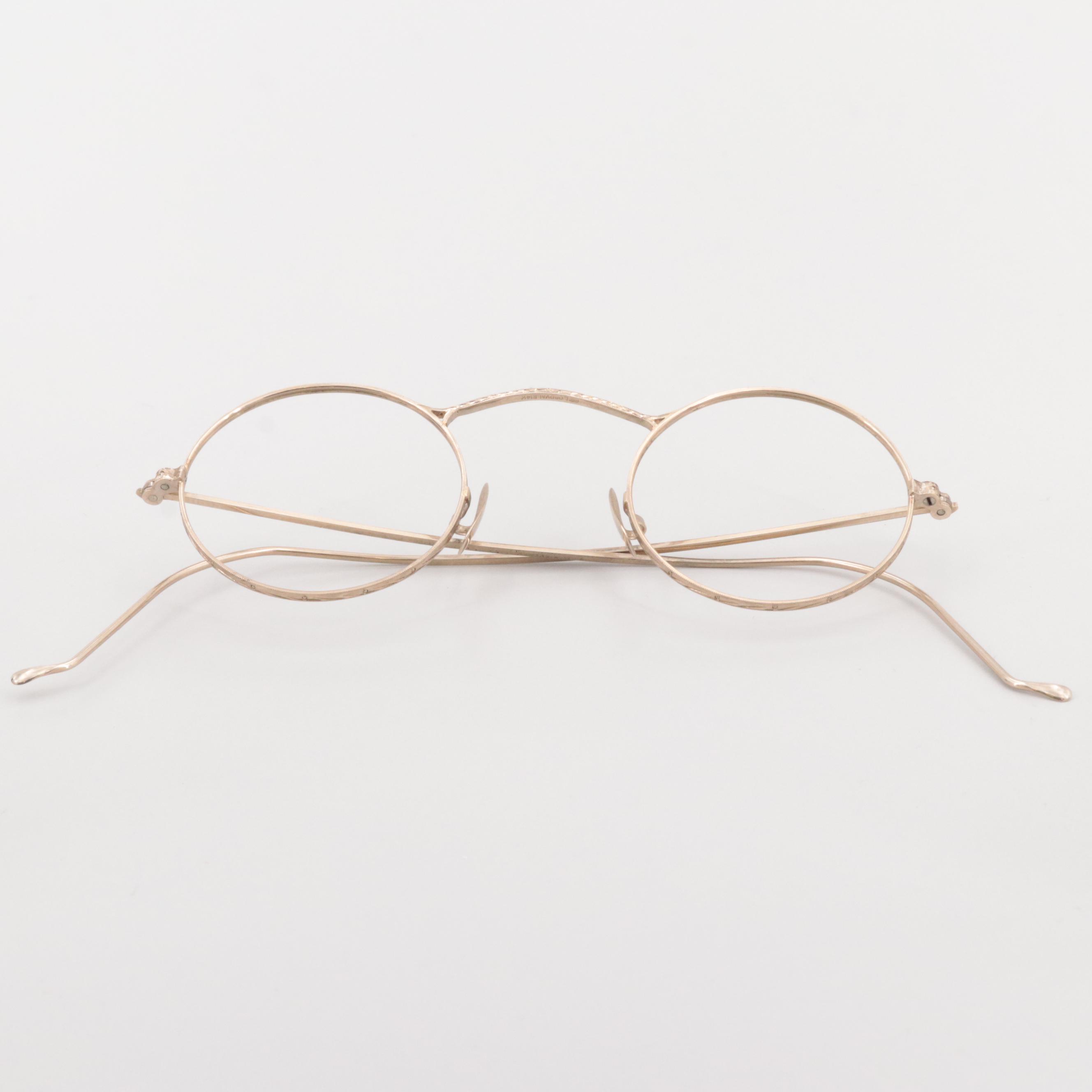 14K Yellow Gold Lordvale Eyeglass Frame by American Optical, Early 20th Century