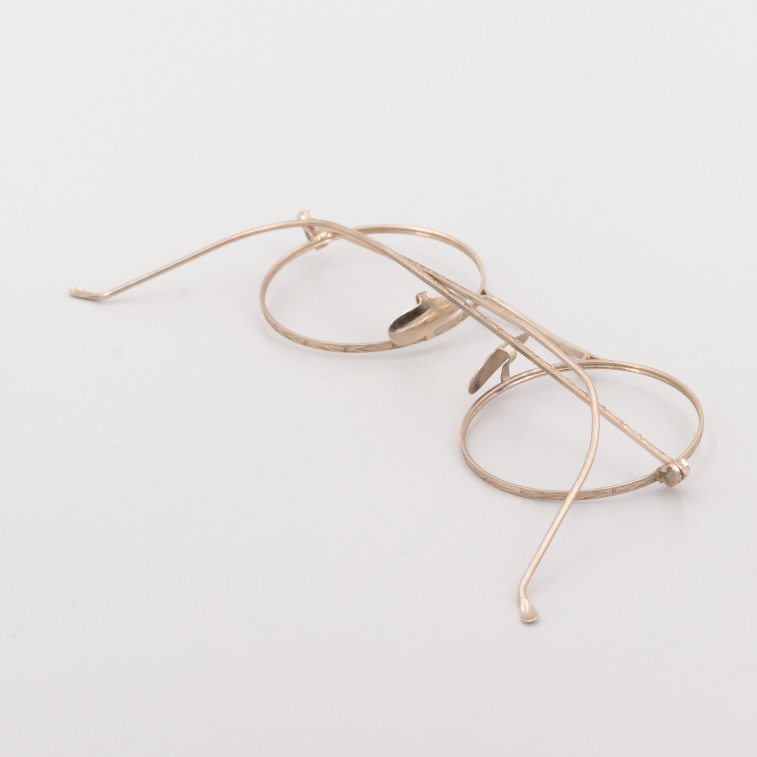 14K Yellow Gold Lordvale Eyeglass Frame by American Optical, Early 20th Century