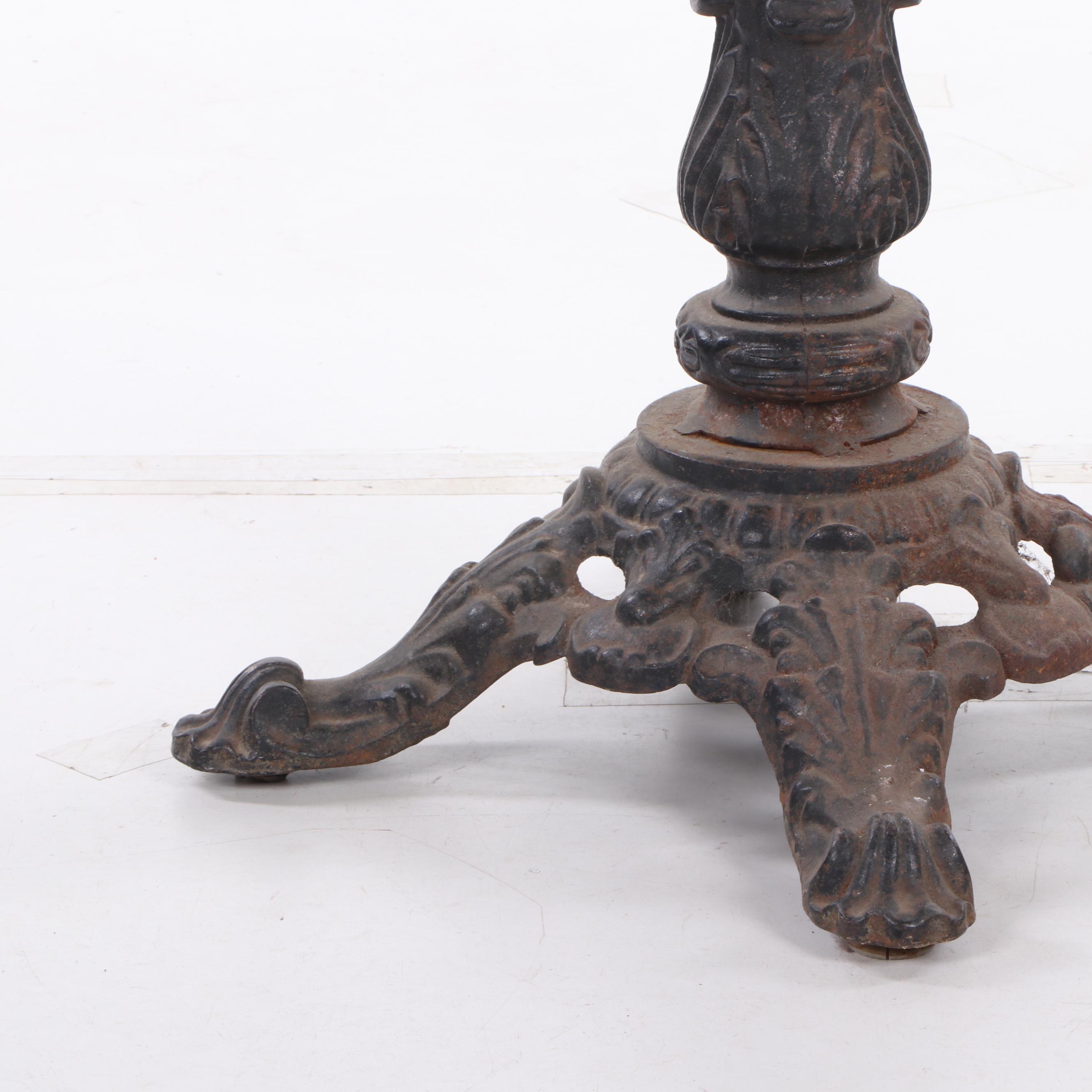 Victorian Cast Iron Pedestal Table Base, Antique