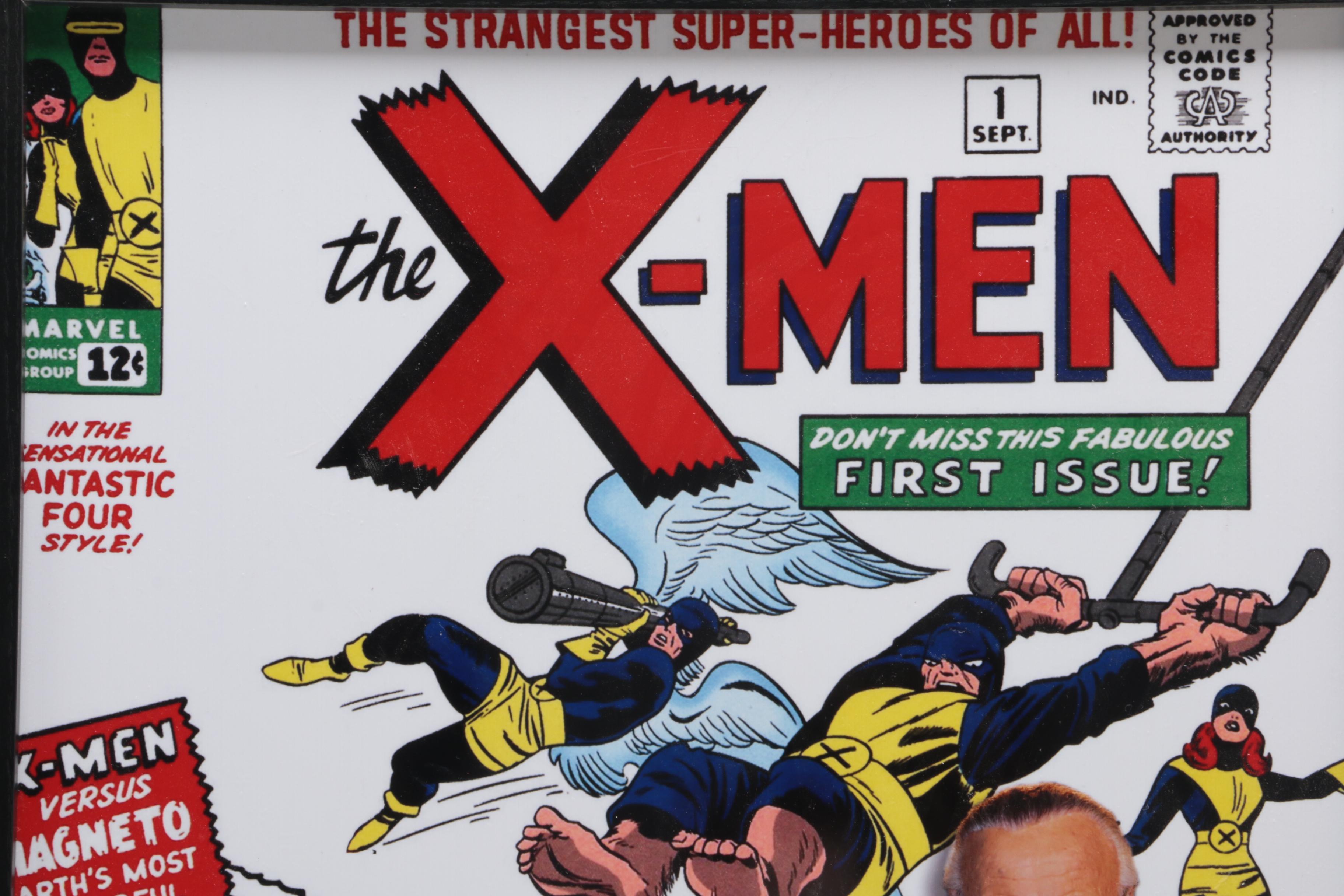 Stan Lee Signed "X-Men" Marvel Super-Hero Comics Framed Poster JSA COA