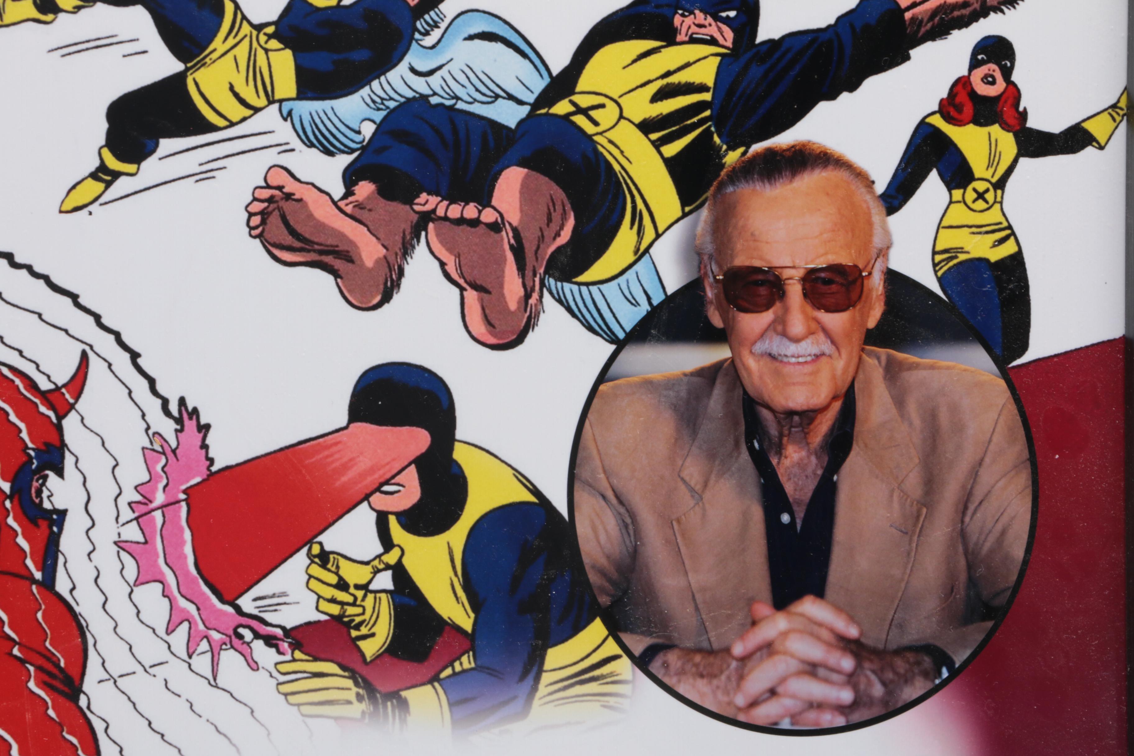 Stan Lee Signed "X-Men" Marvel Super-Hero Comics Framed Poster JSA COA