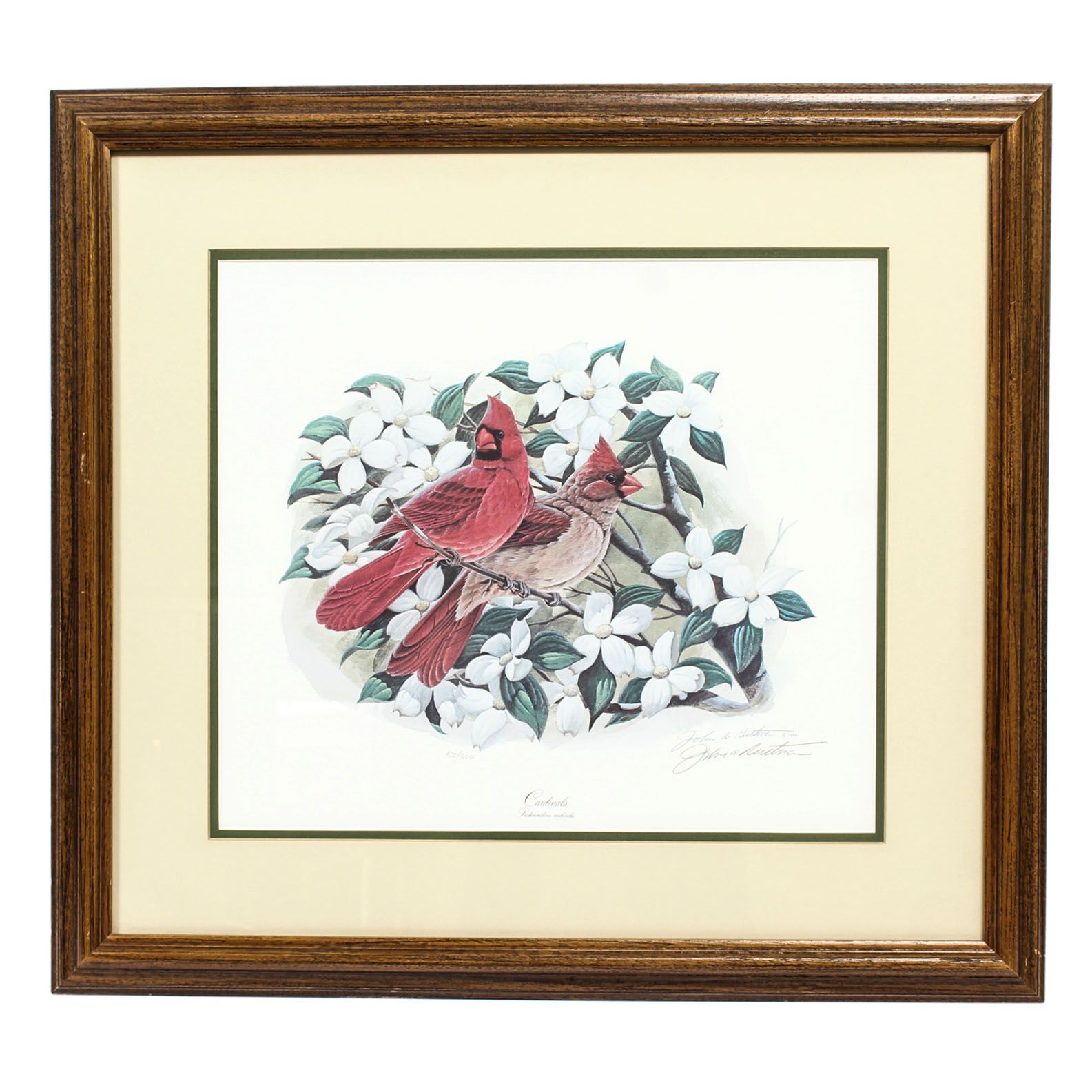 John Ruthven Offset Lithograph "Cardinals"