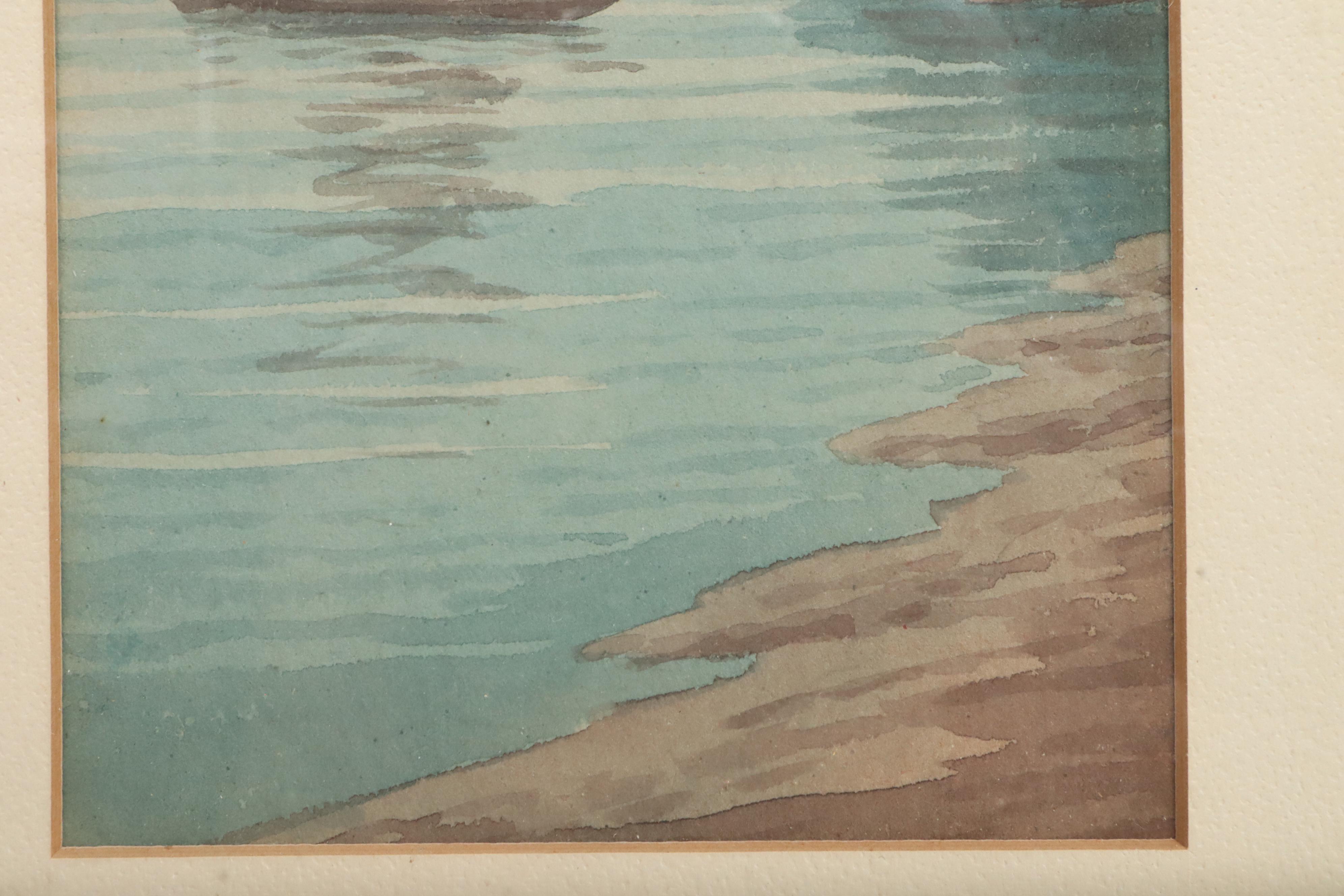 Japanese Mid 20th Century Mt. Fuji Watercolor Painting