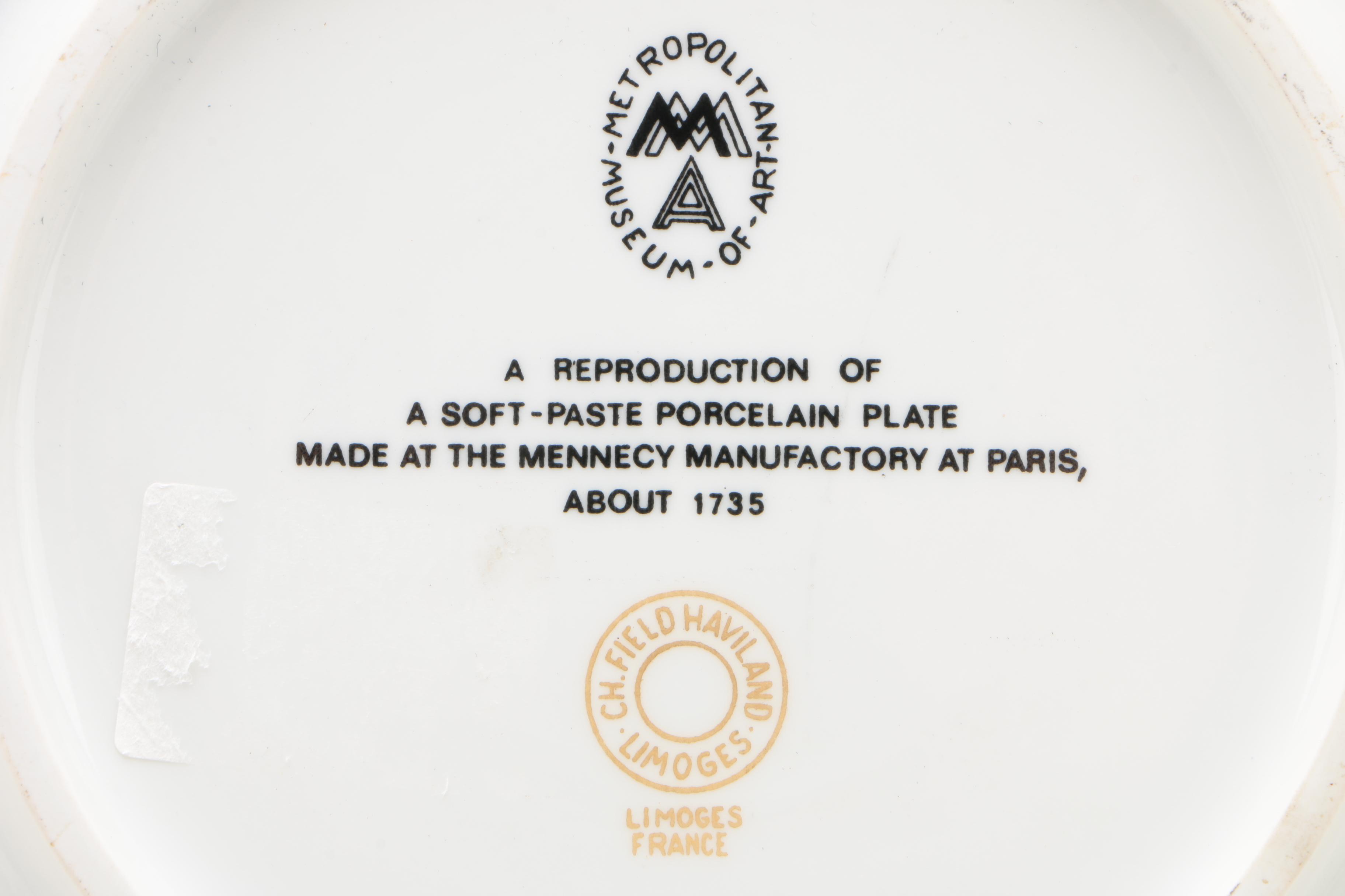 Mennecy Reproduction Porcelain Plate with other East Asian Decor