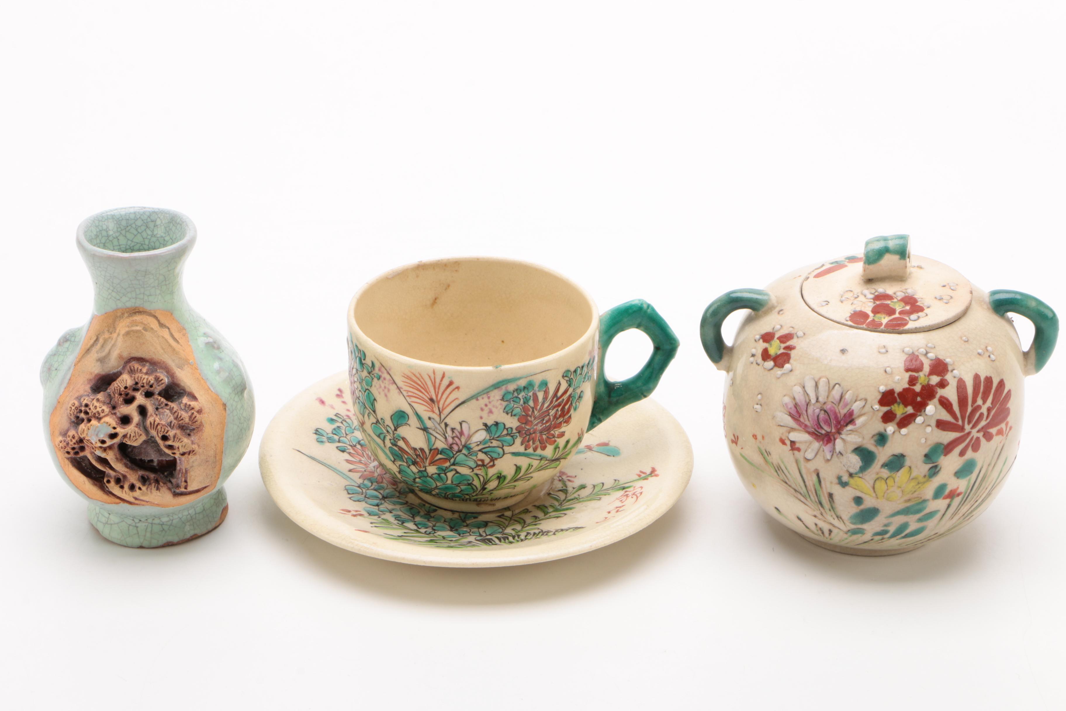 Mennecy Reproduction Porcelain Plate with other East Asian Decor