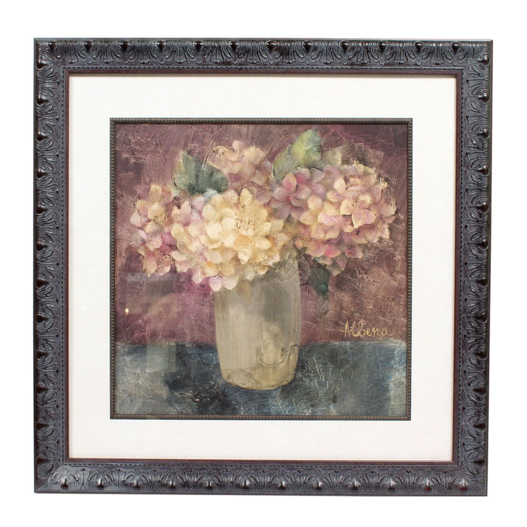 Floral Themed Offset Lithograph Wall Art