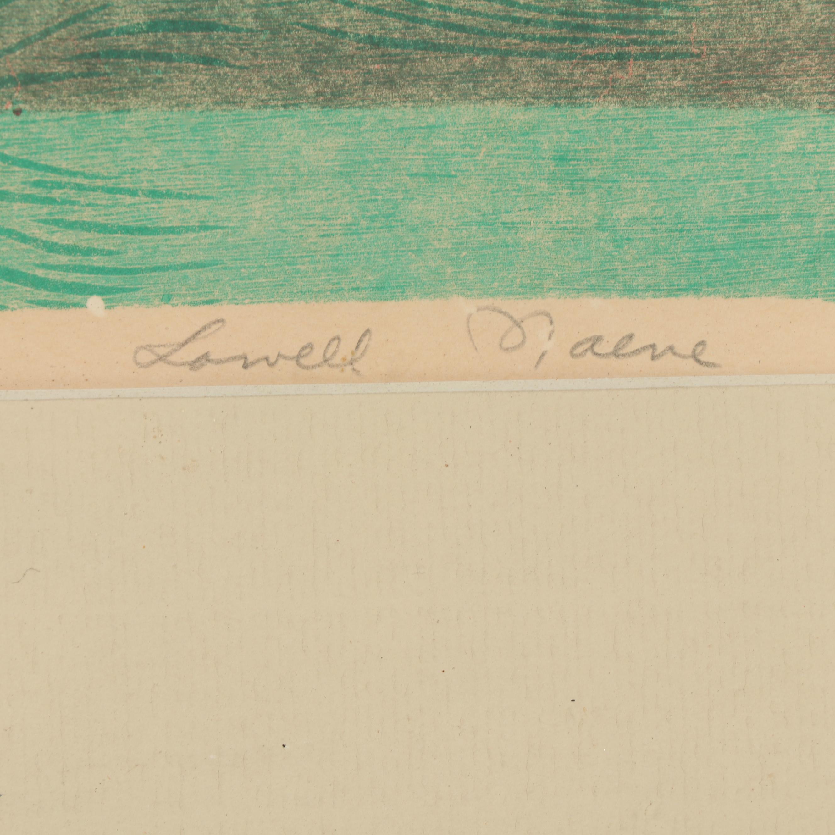 Lowell Naeve 1964 Woodcut "The Sea"