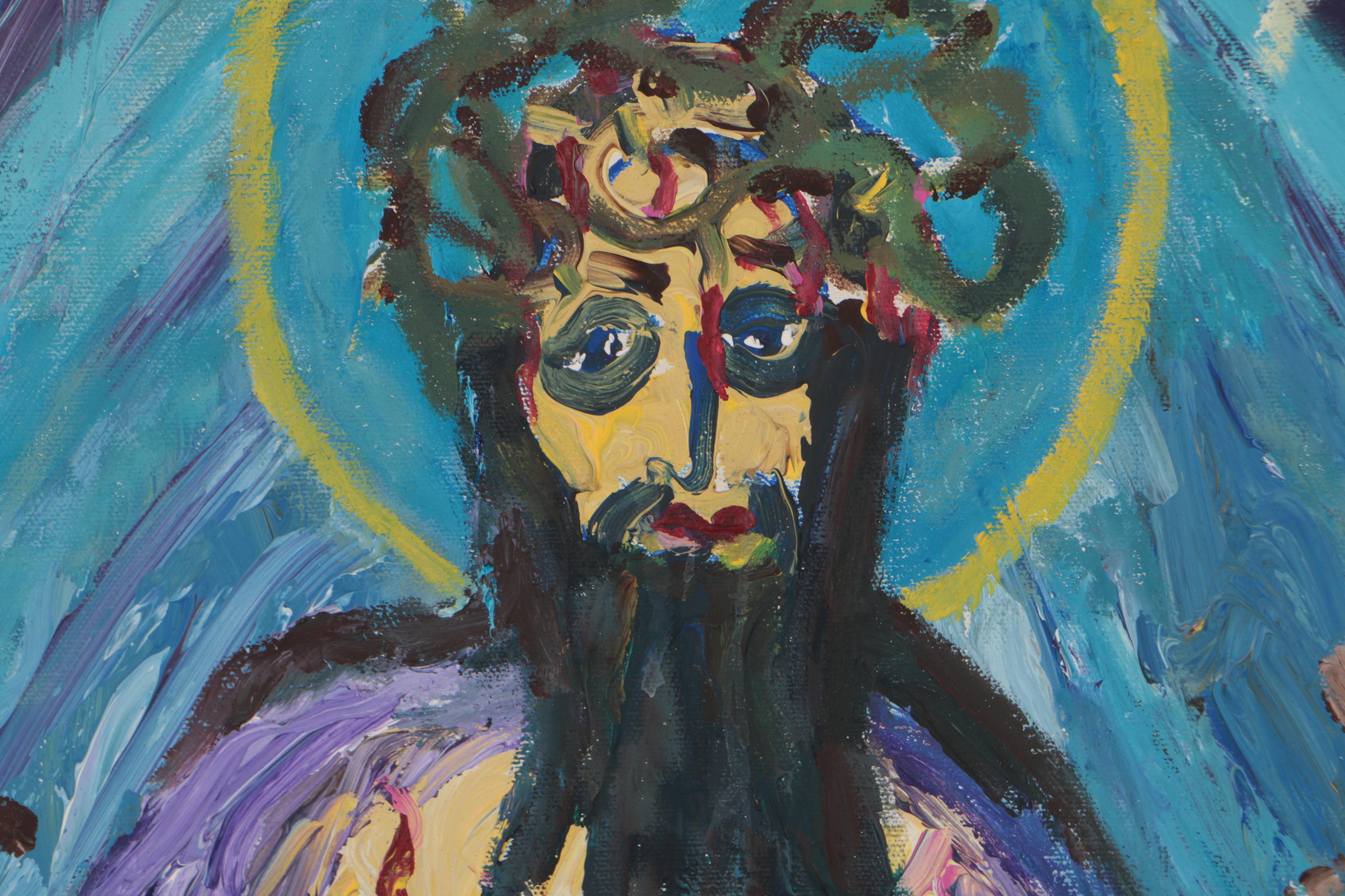 Robert Wright 1996 Folk Acrylic Painting "The Robe"