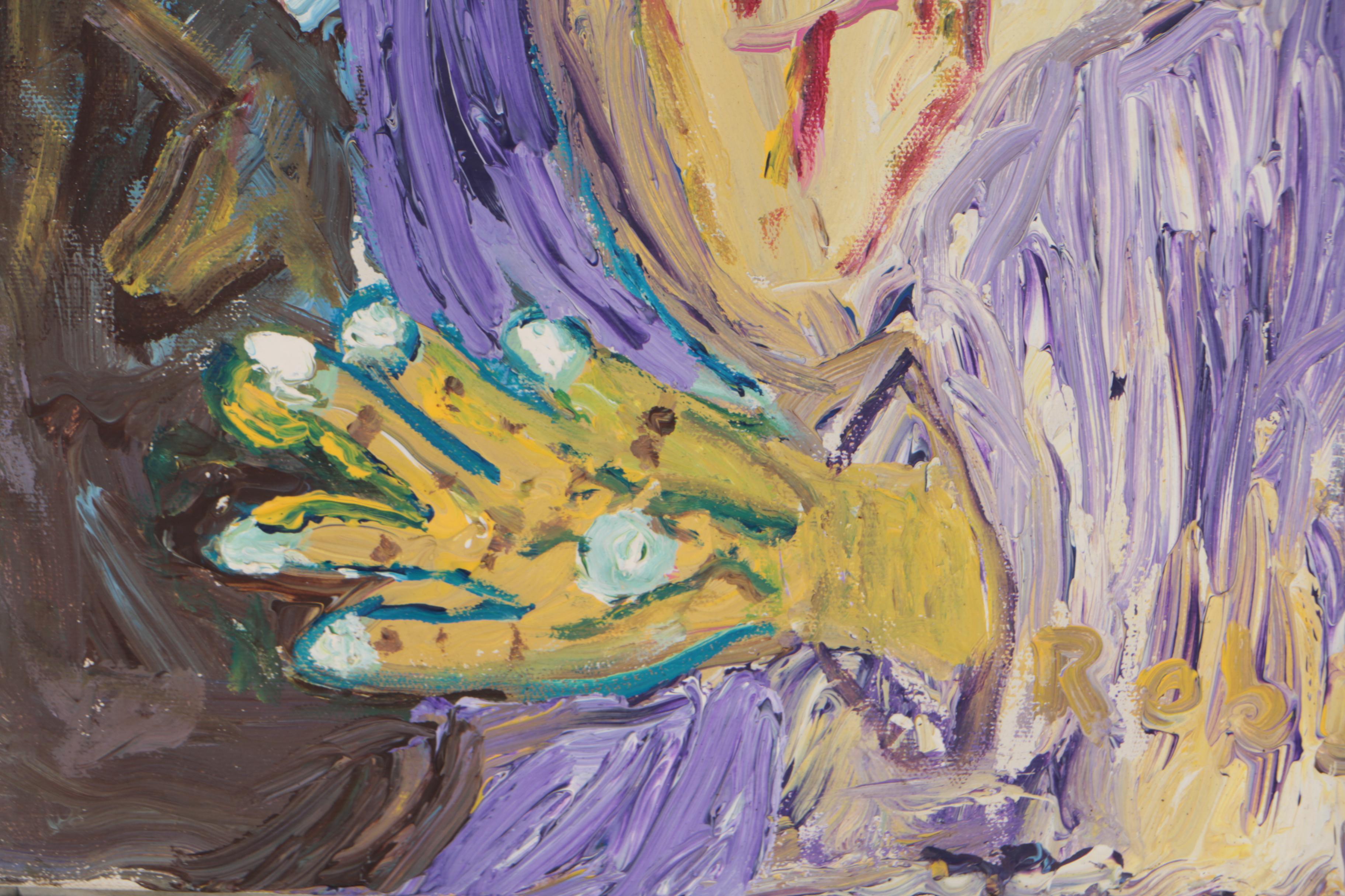 Robert Wright 1996 Folk Acrylic Painting "The Robe"