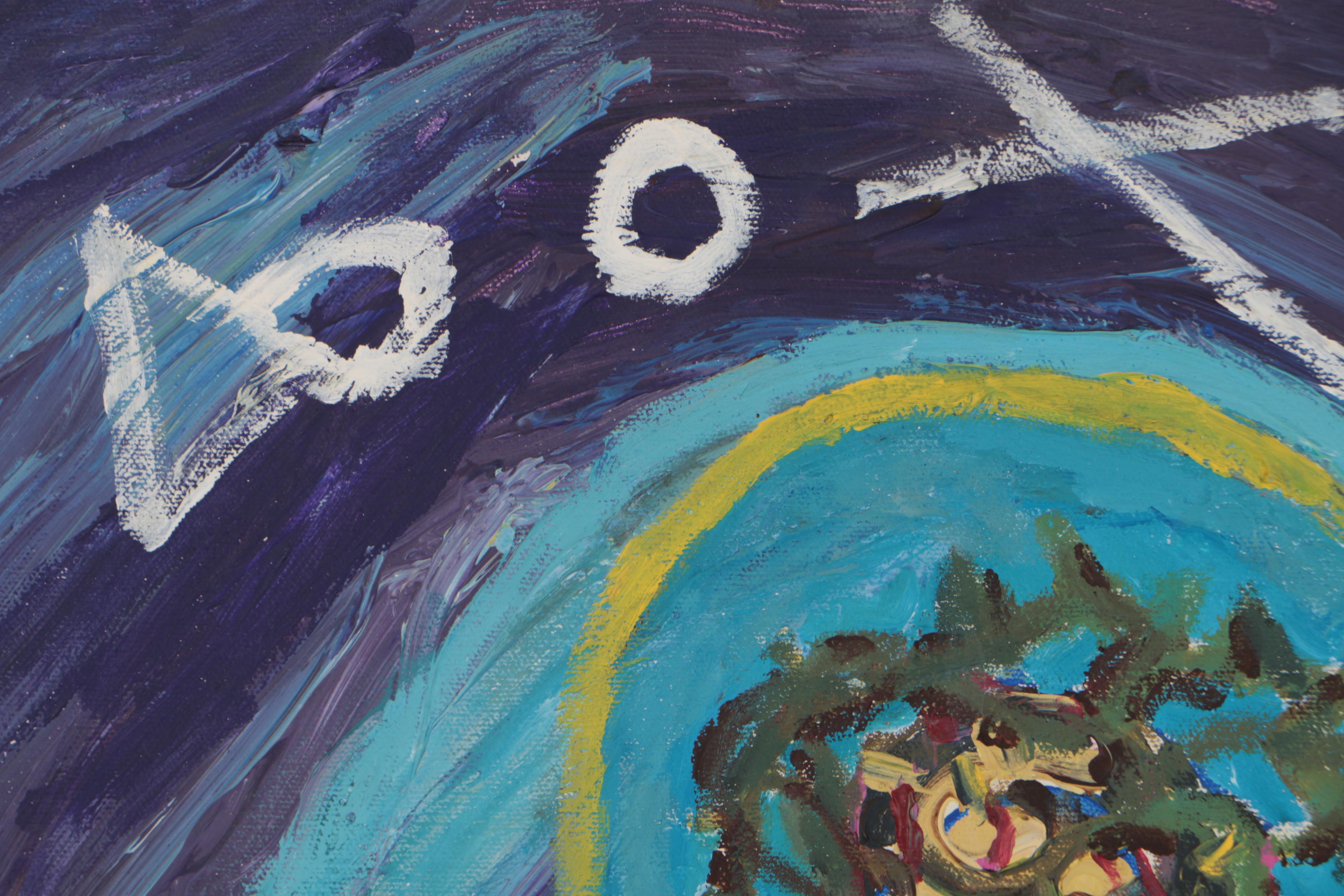 Robert Wright 1996 Folk Acrylic Painting "The Robe"