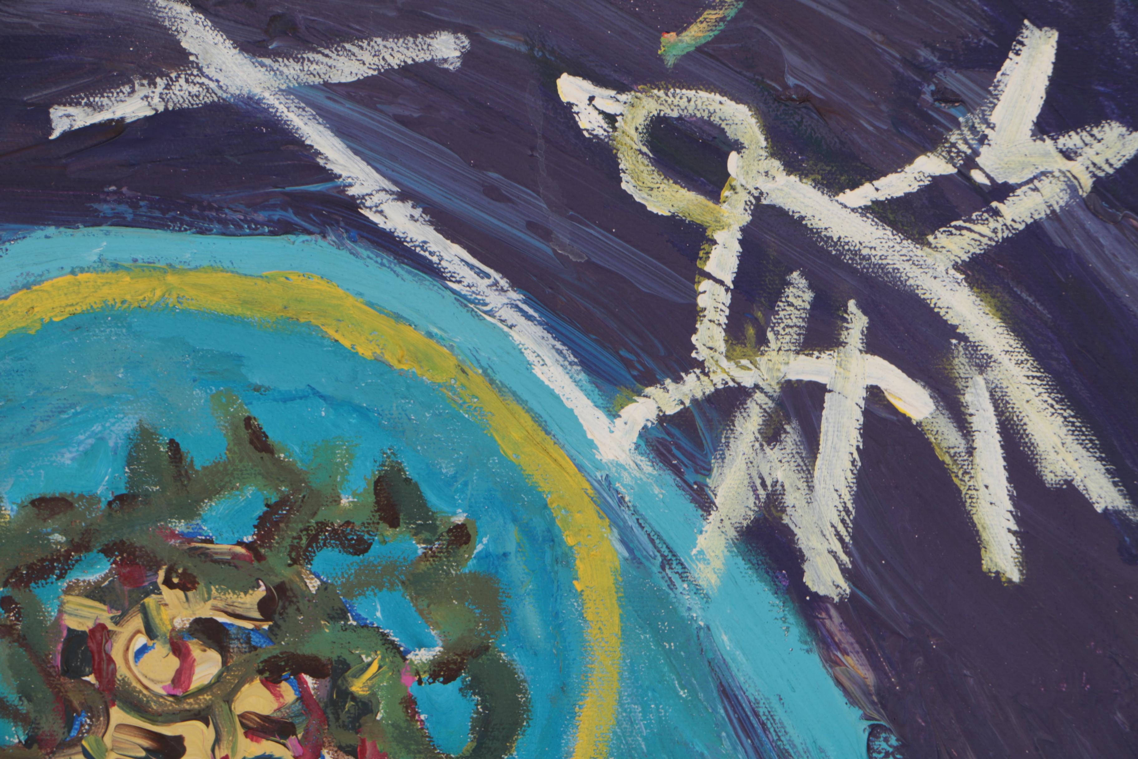 Robert Wright 1996 Folk Acrylic Painting "The Robe"