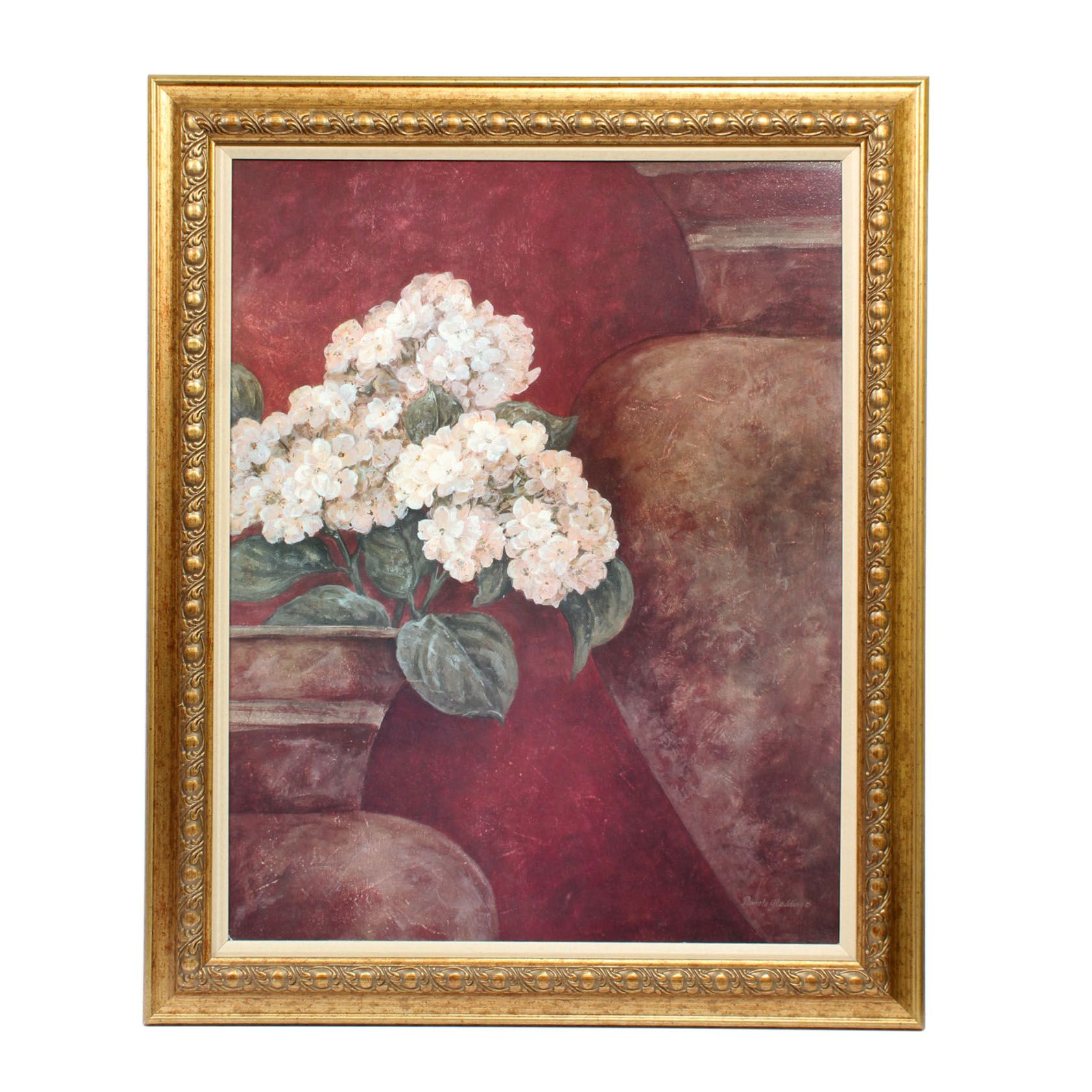 Floral Themed Offset Lithograph Wall Art
