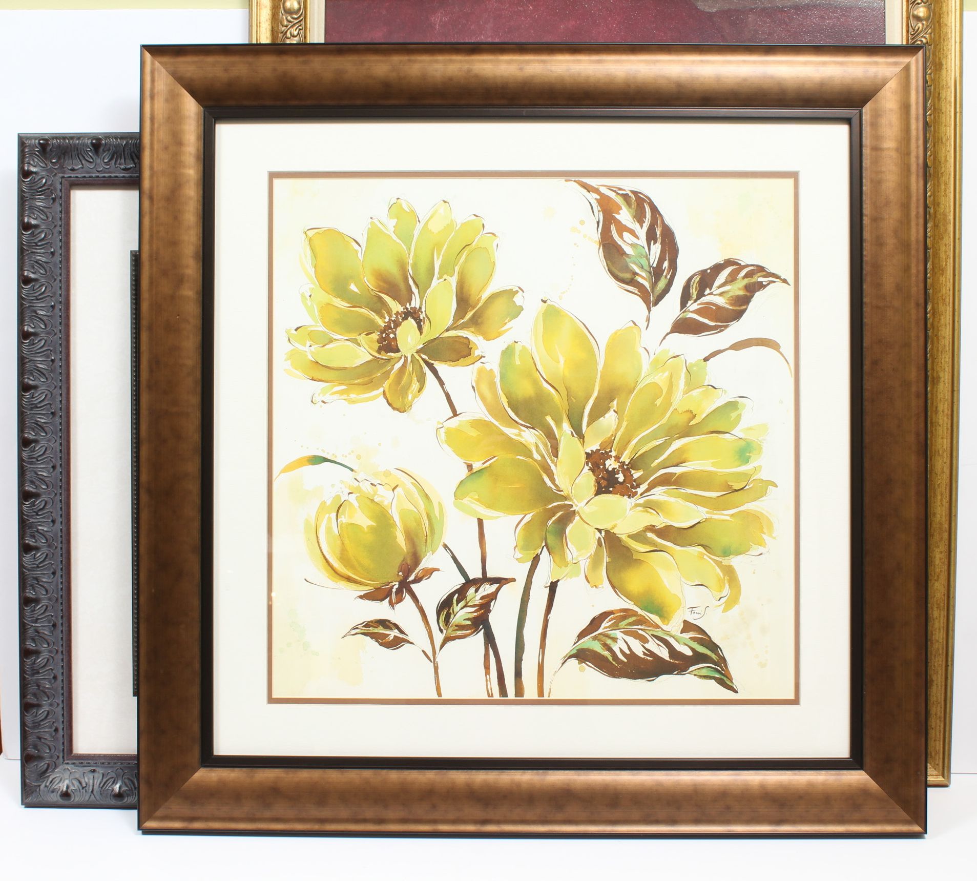 Floral Themed Offset Lithograph Wall Art