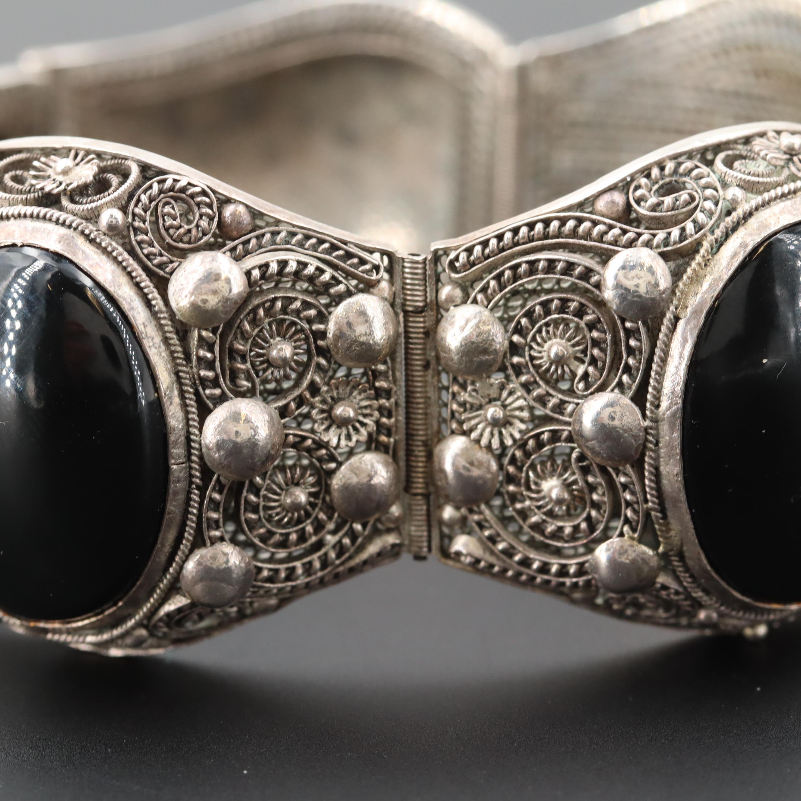 Sterling Silver Black Onyx Bracelet
