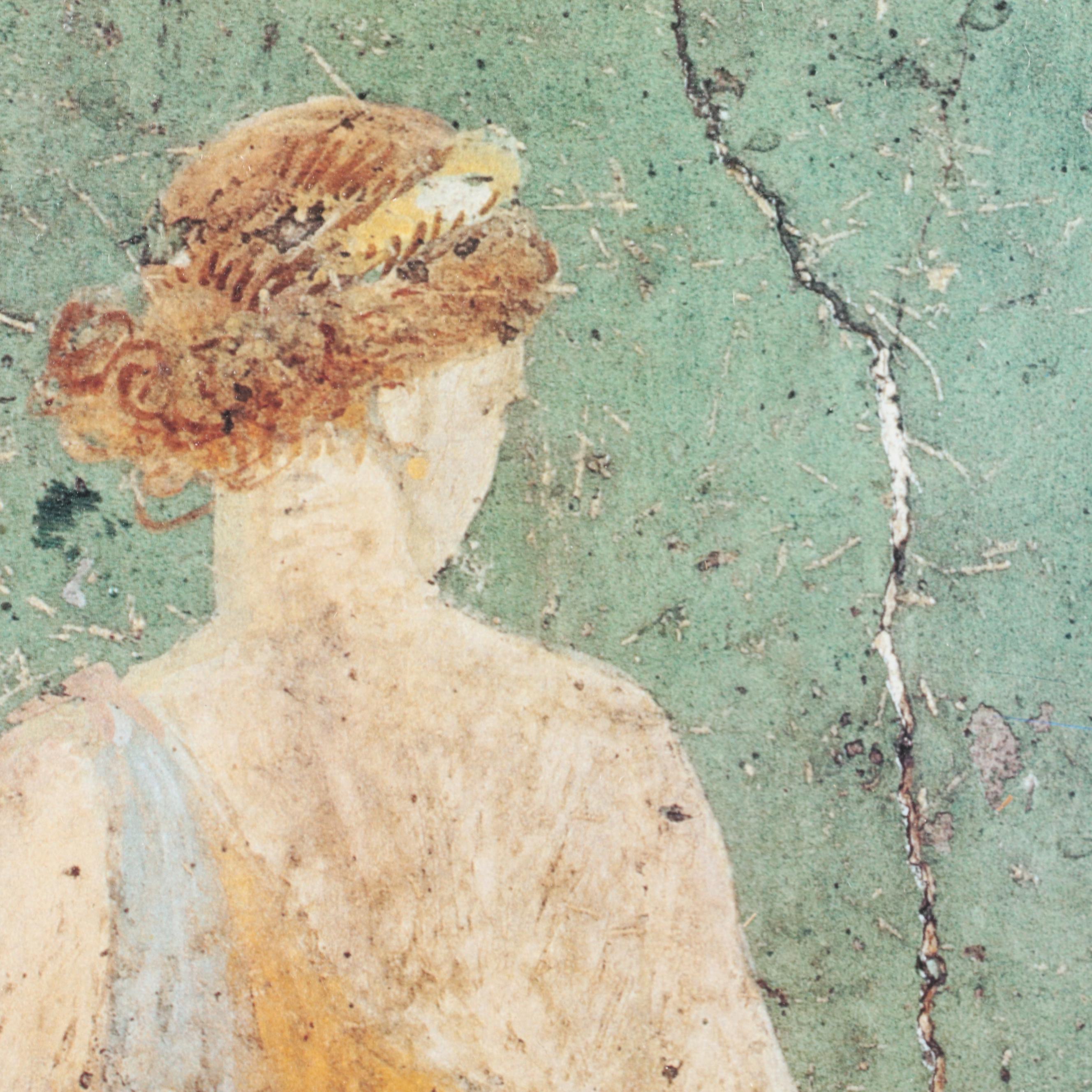 Offset Lithograph After Pompeii Fresco "Europa Picking Flowers"