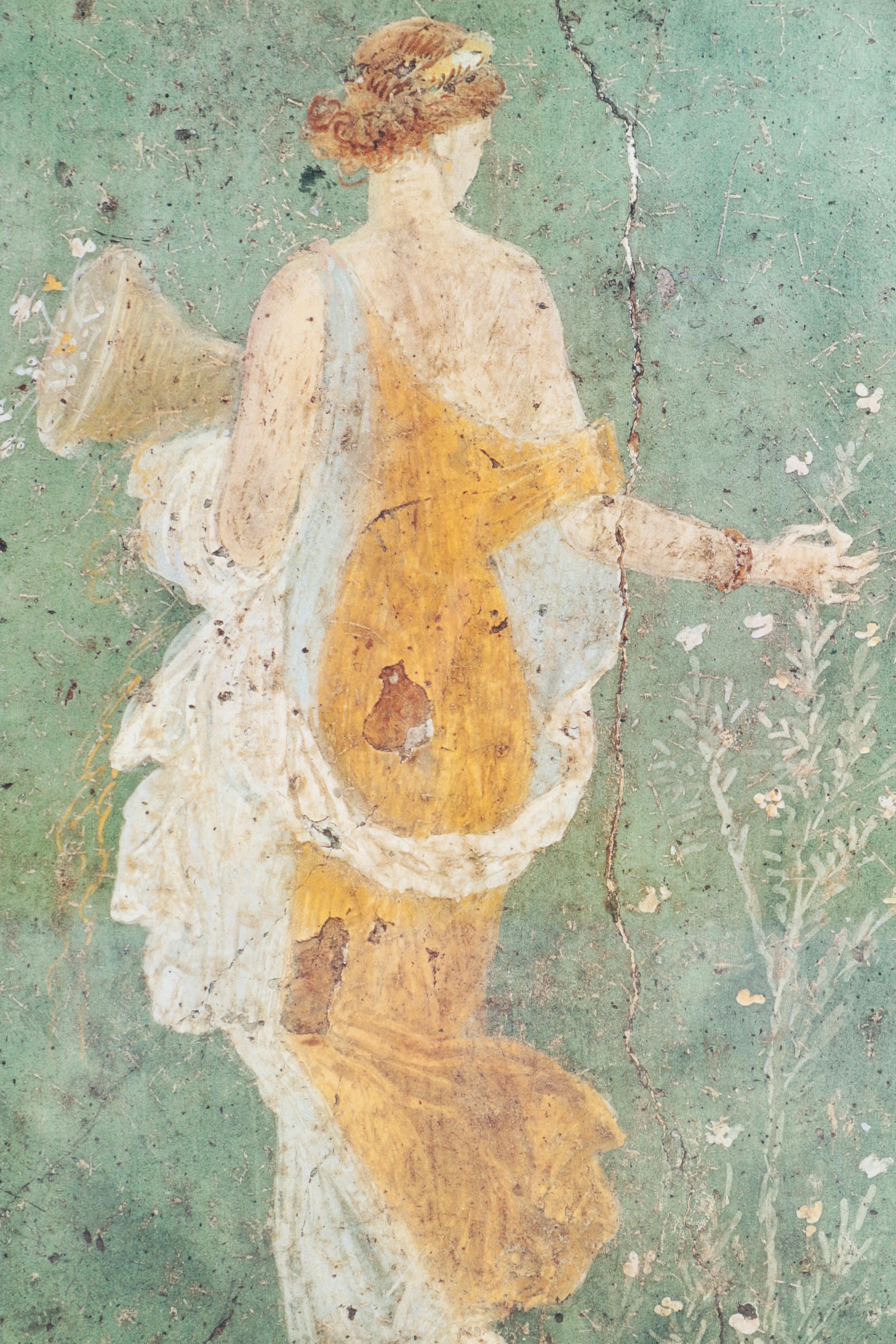 Offset Lithograph After Pompeii Fresco "Europa Picking Flowers"