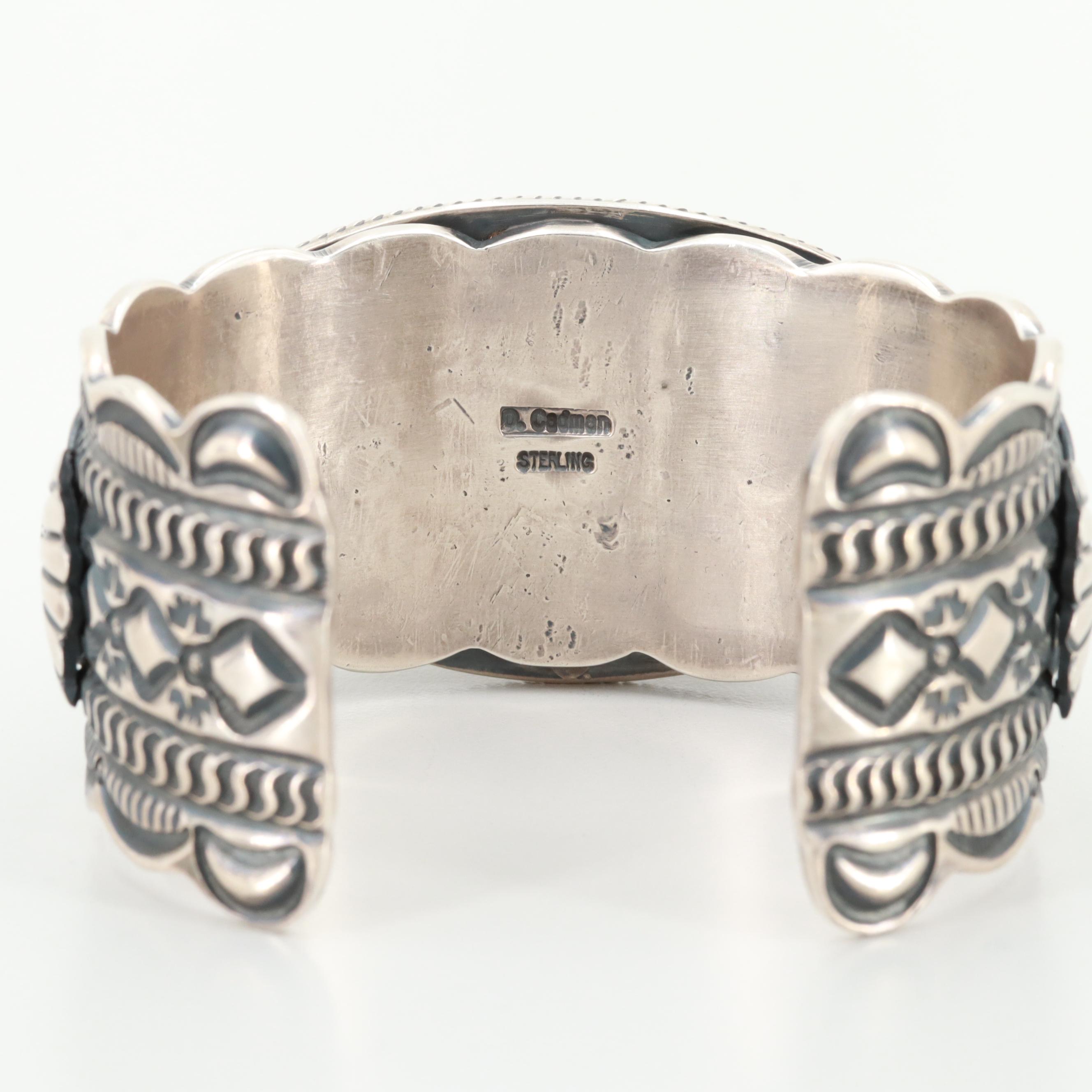 Darrell Cadman Navajo Sterling Silver Turquoise Cuff Bracelet