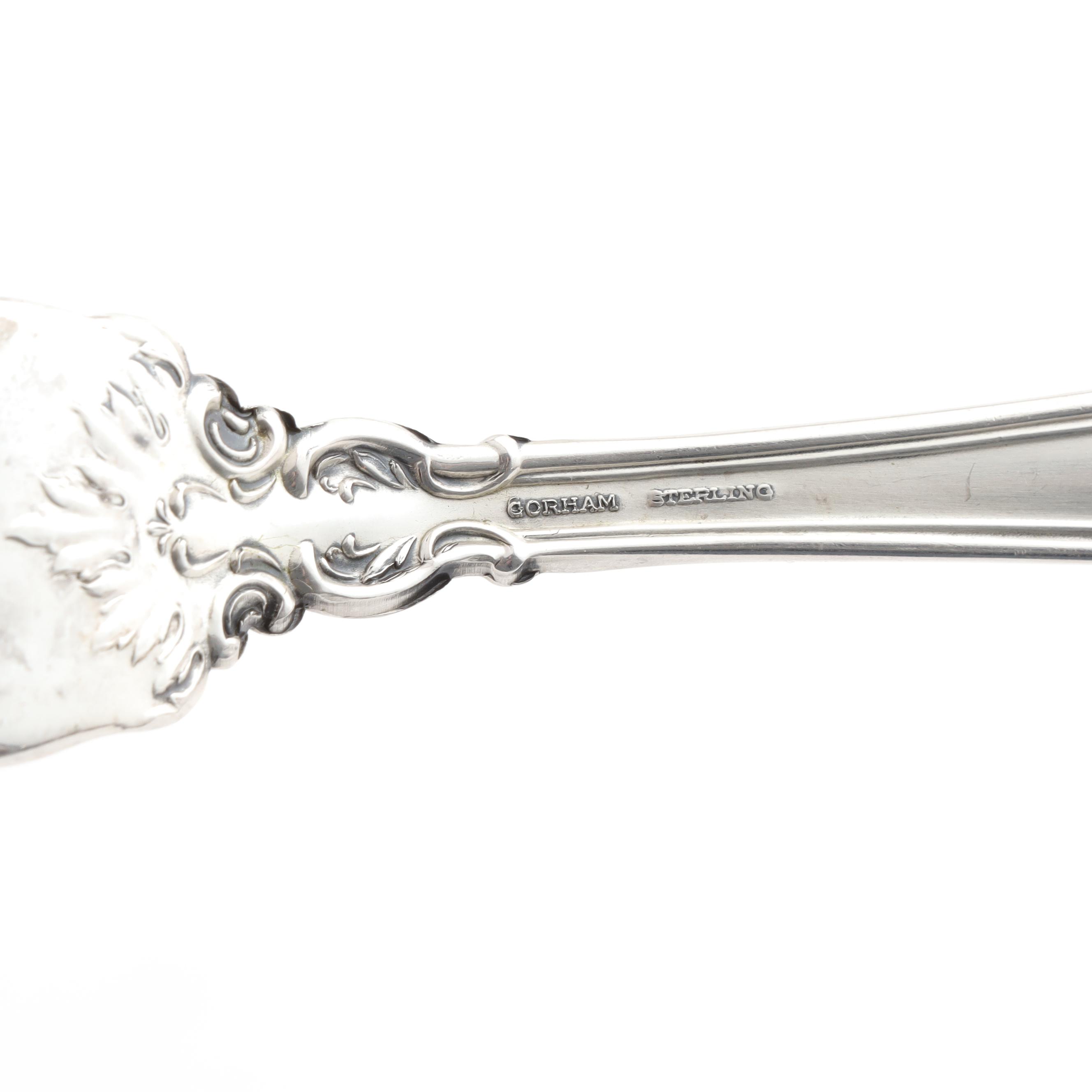 Gorham "Chantilly" Sterling Silver Flatware in Wood Storage Chest