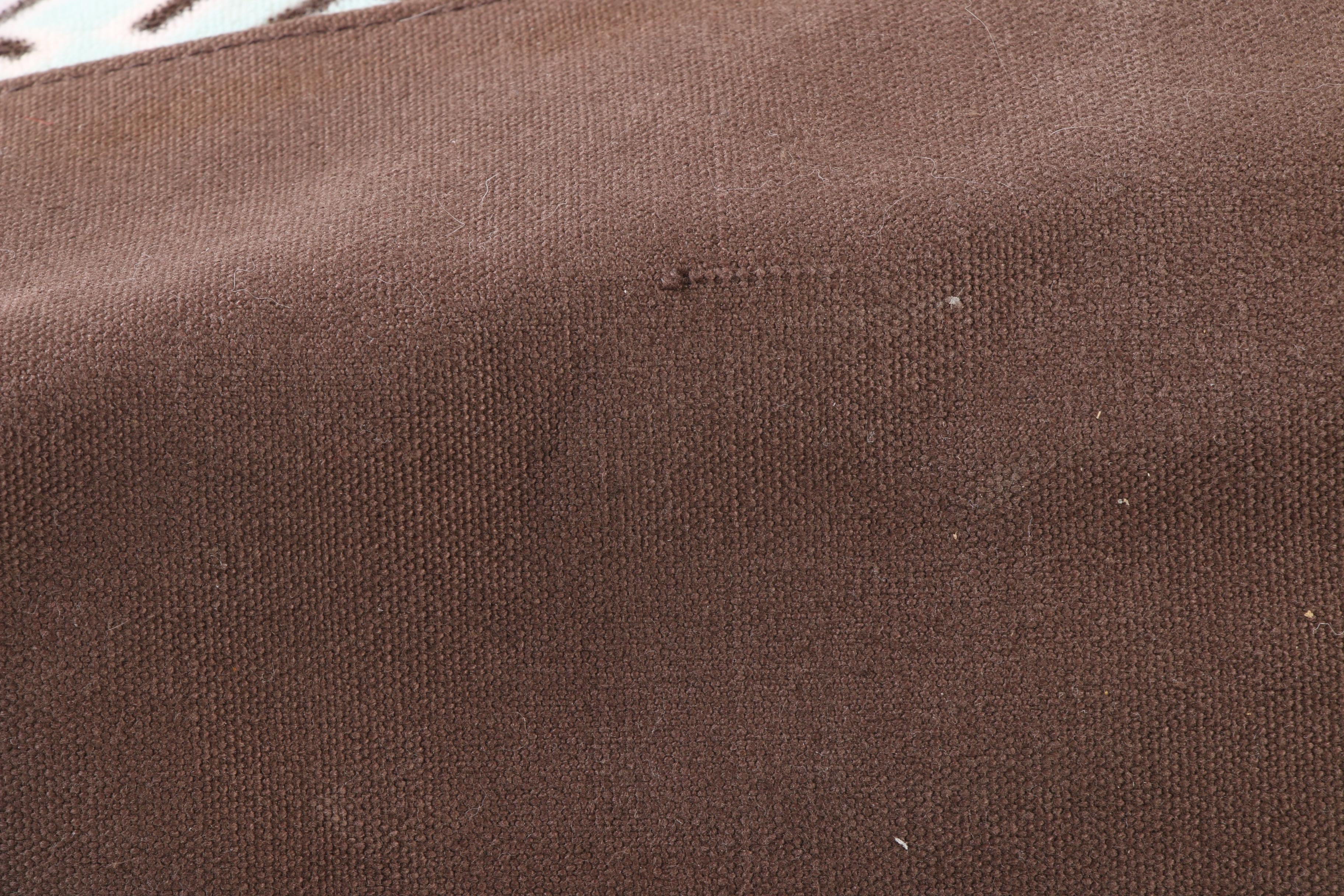 Tory Burch Turquoise and Brown Terry Cloth and Canvas Beach Tote