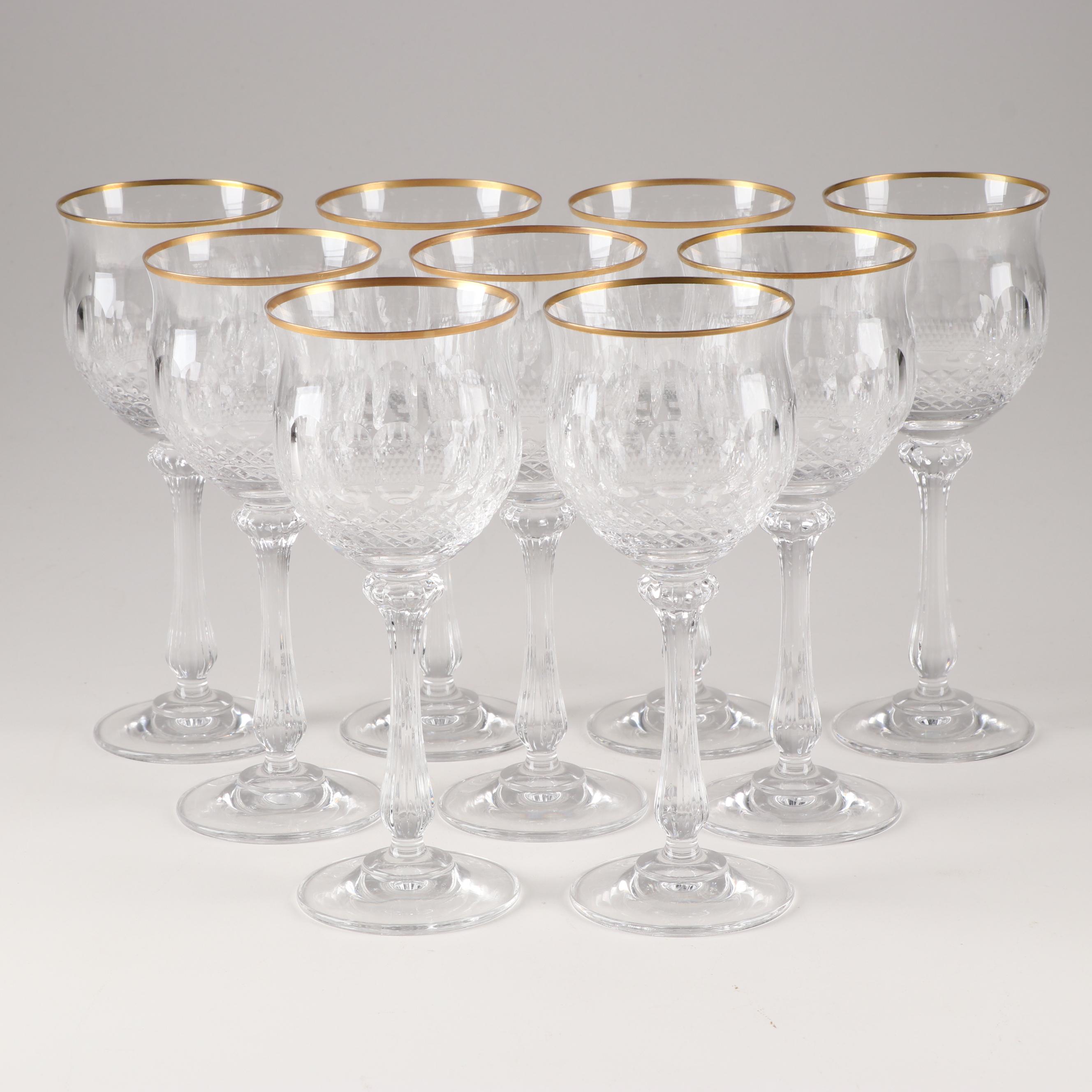 Gold Rimmed Crystal Stemware
