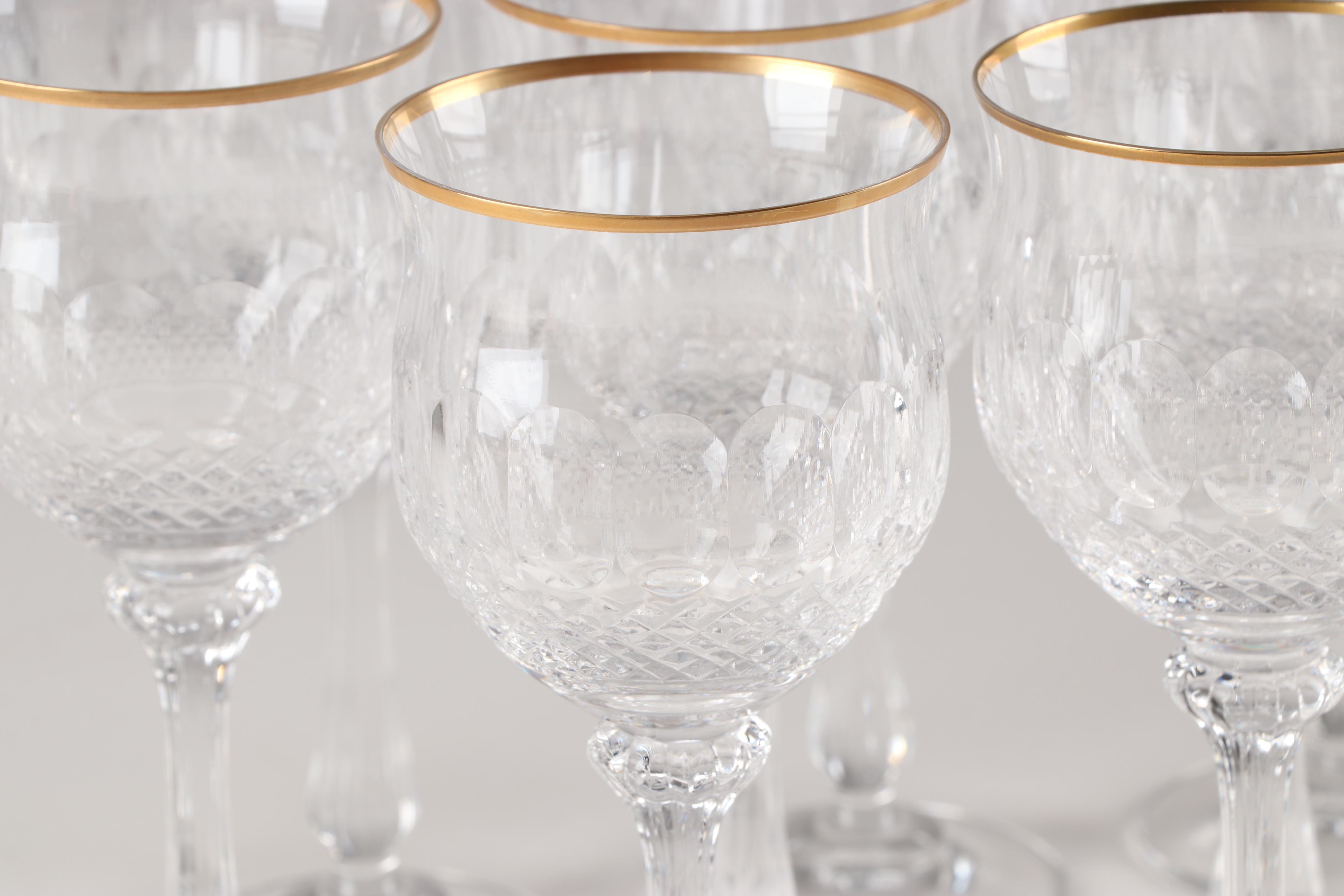 Gold Rimmed Crystal Stemware