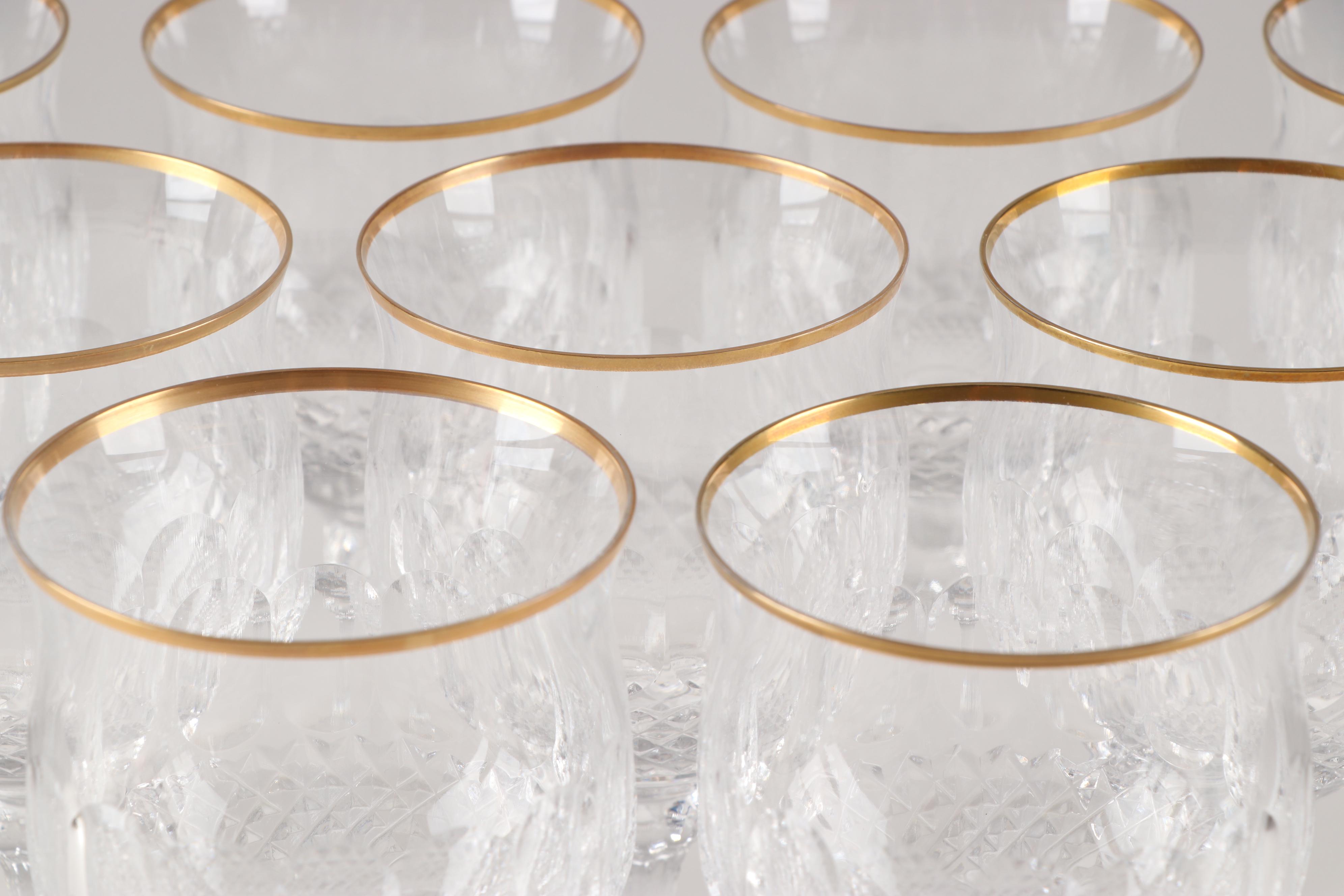 Gold Rimmed Crystal Stemware