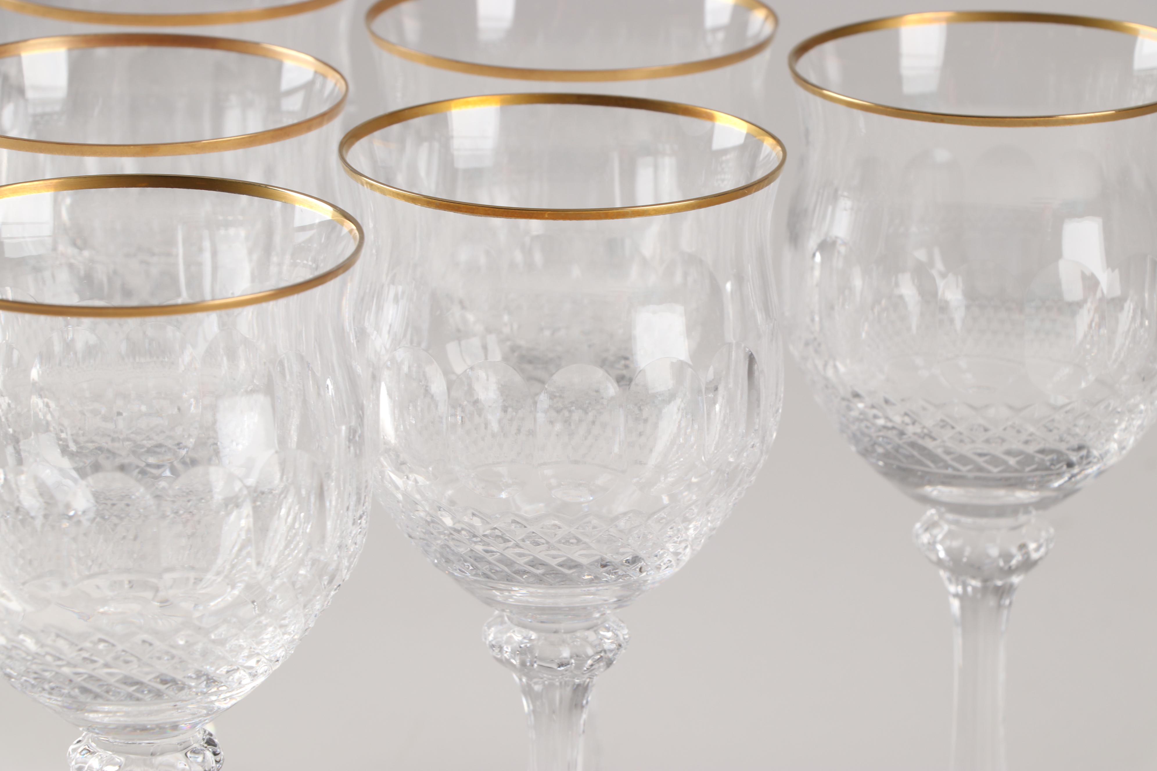 Gold Rimmed Crystal Stemware