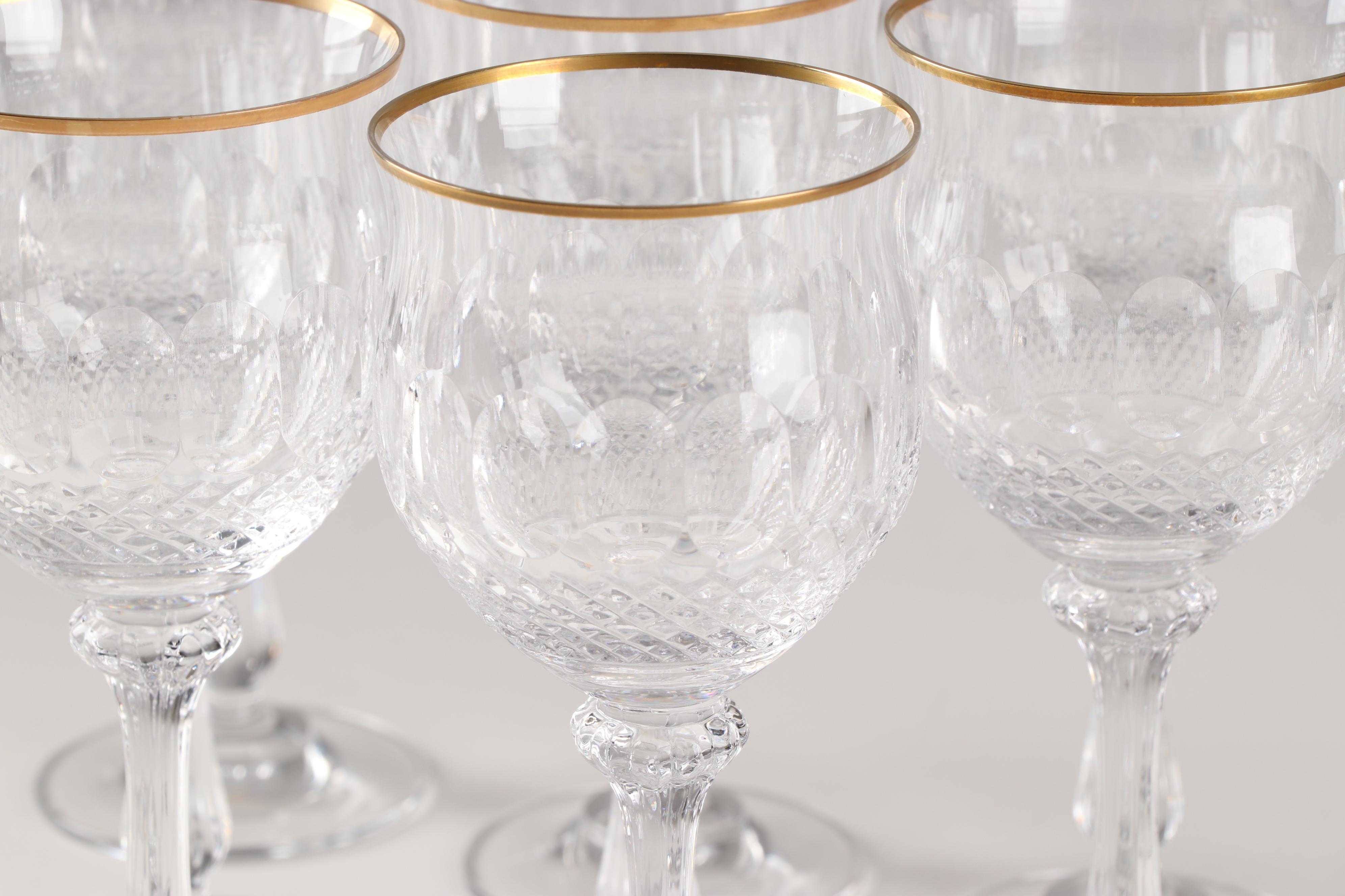 Gold Rimmed Crystal Stemware