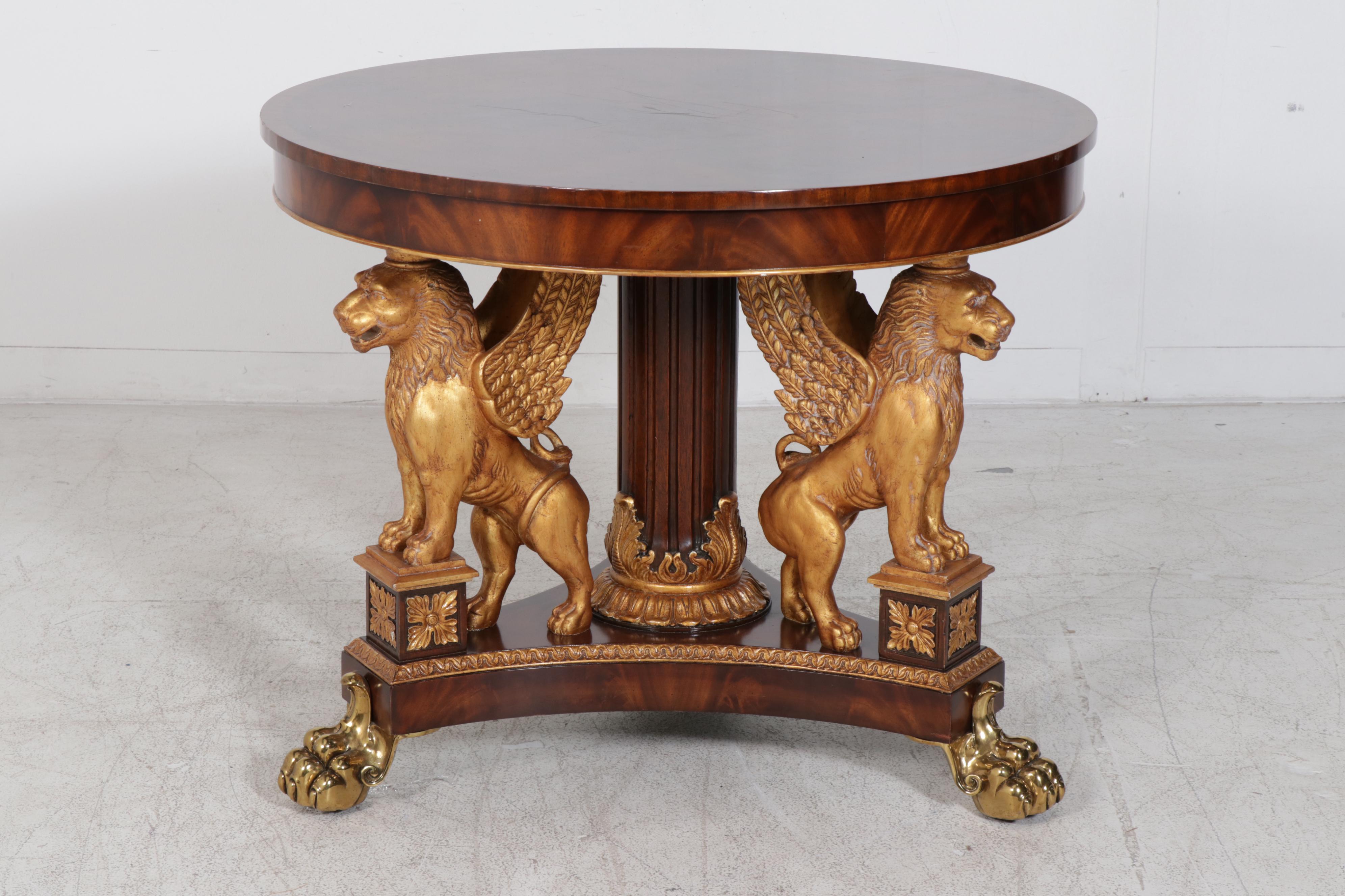 Maitland-Smith Foyer Table with Figurial Legs