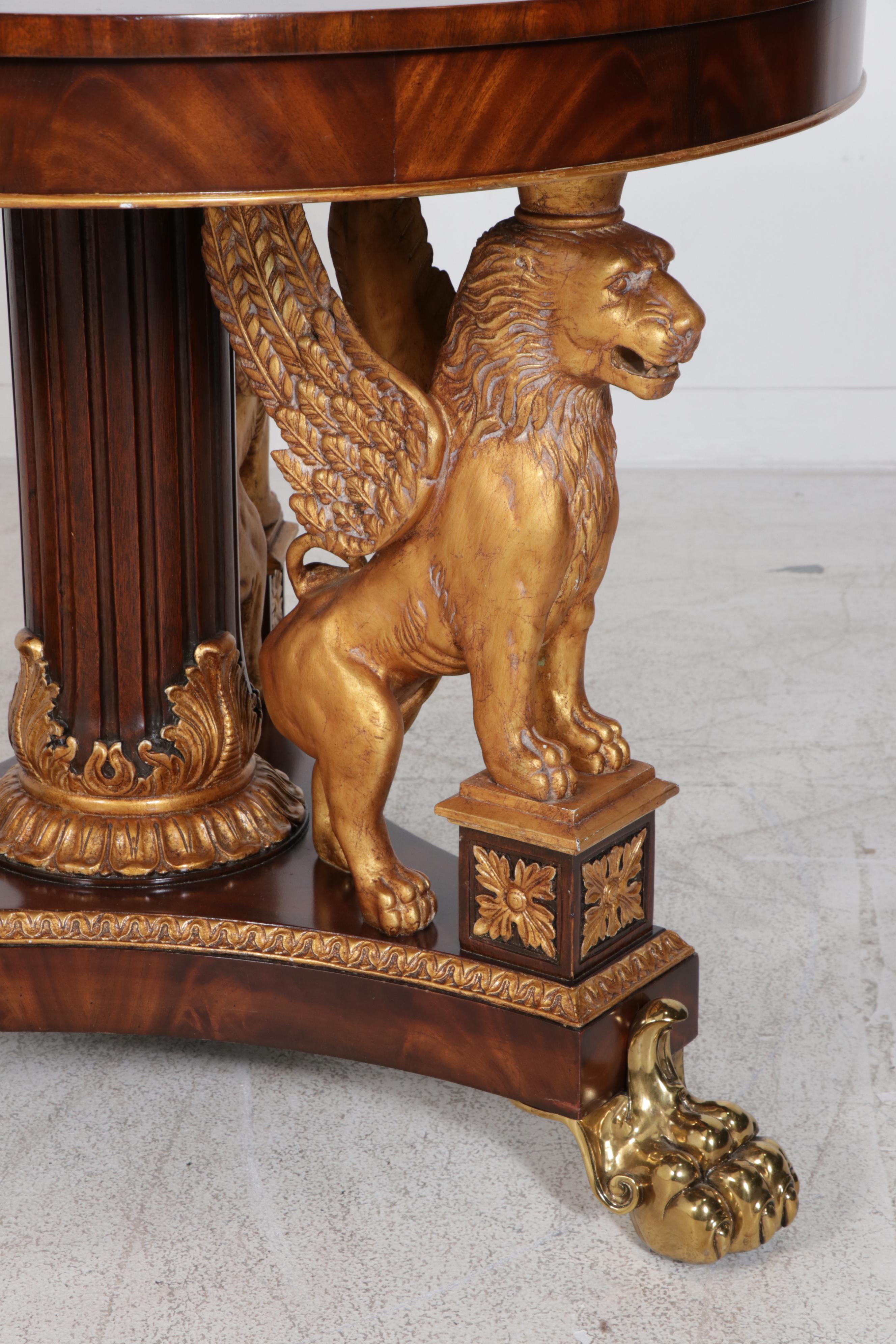 Maitland-Smith Foyer Table with Figurial Legs