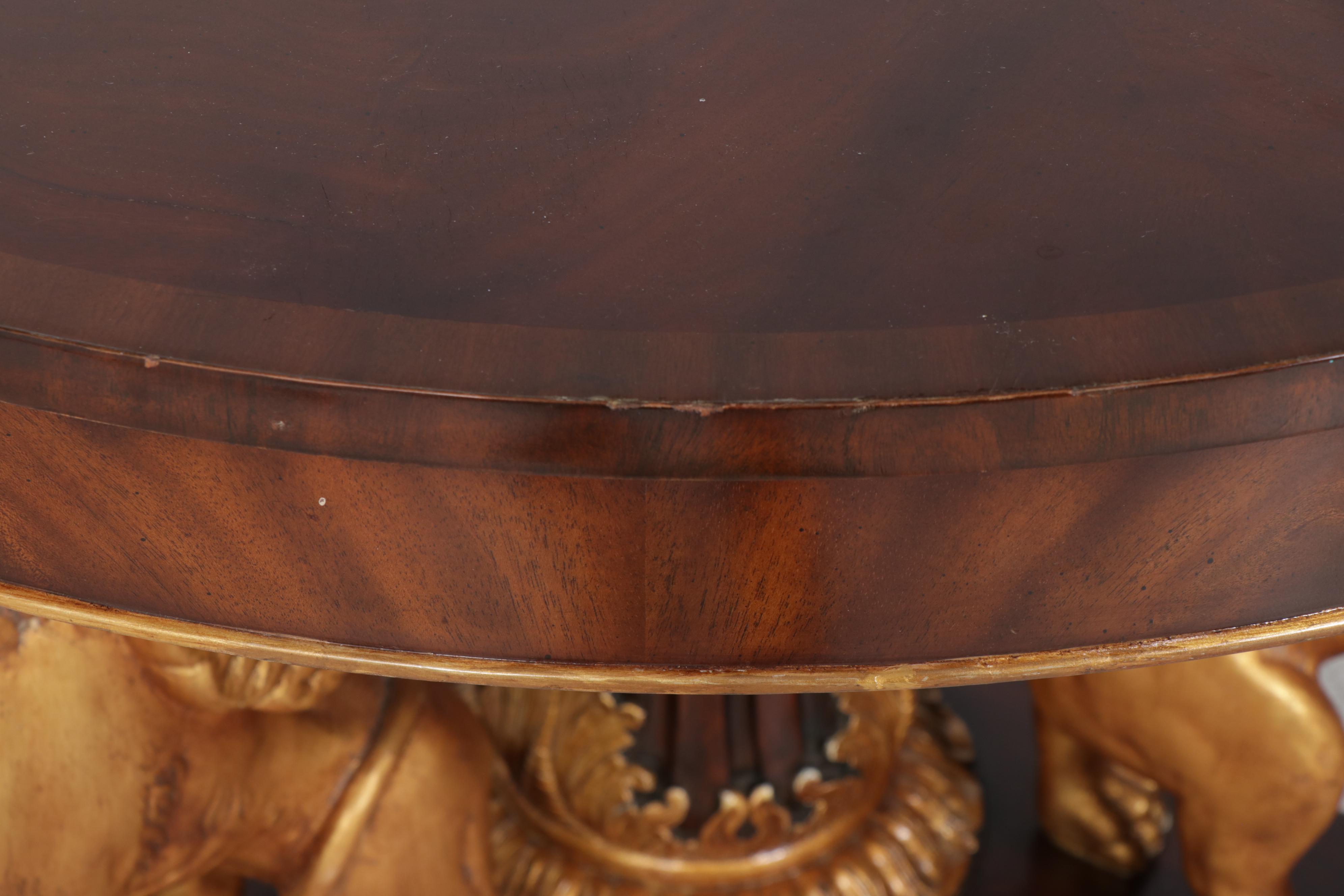 Maitland-Smith Foyer Table with Figurial Legs