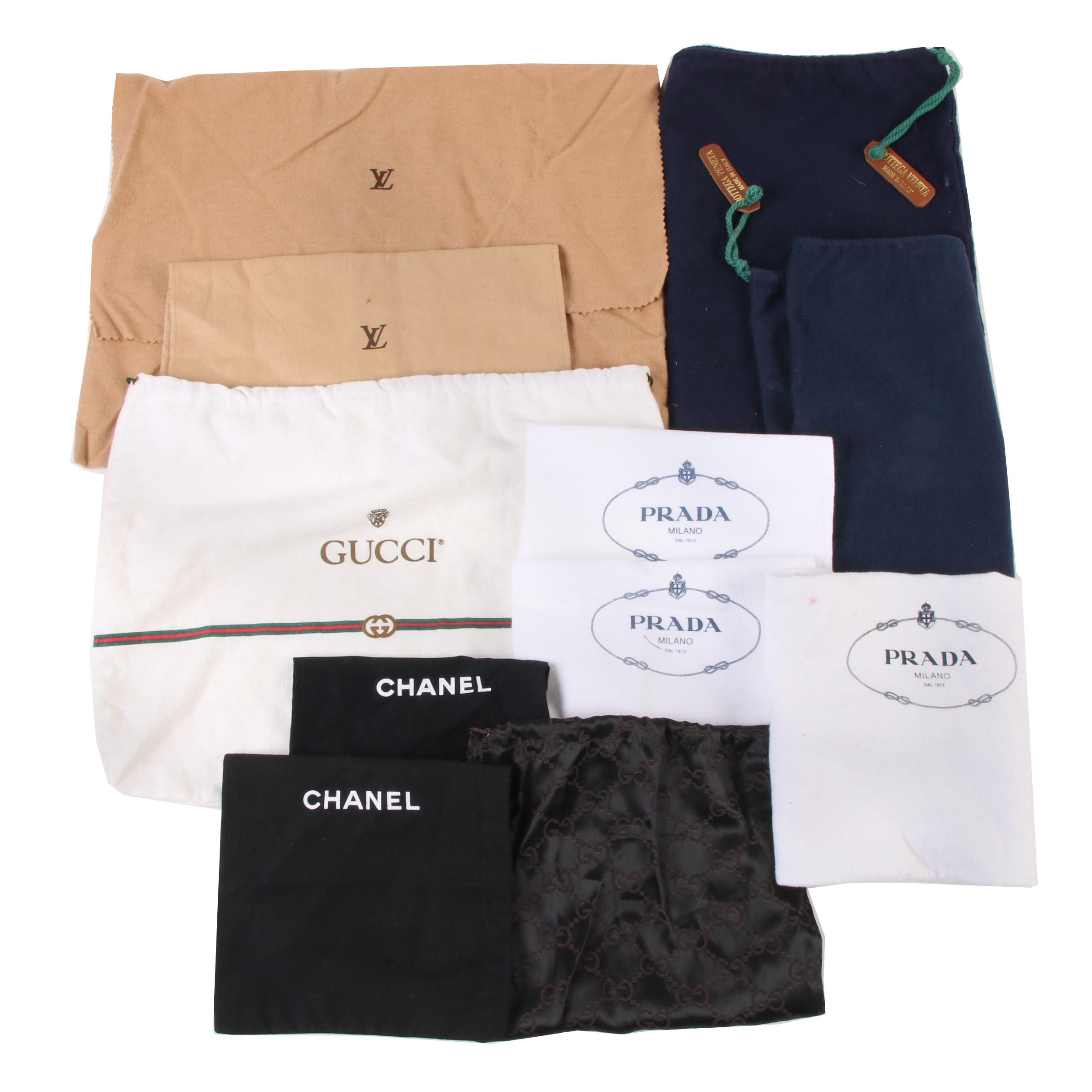 Designer Dust Covers Including Louis Vuitton, Chanel, Gucci, and Prada
