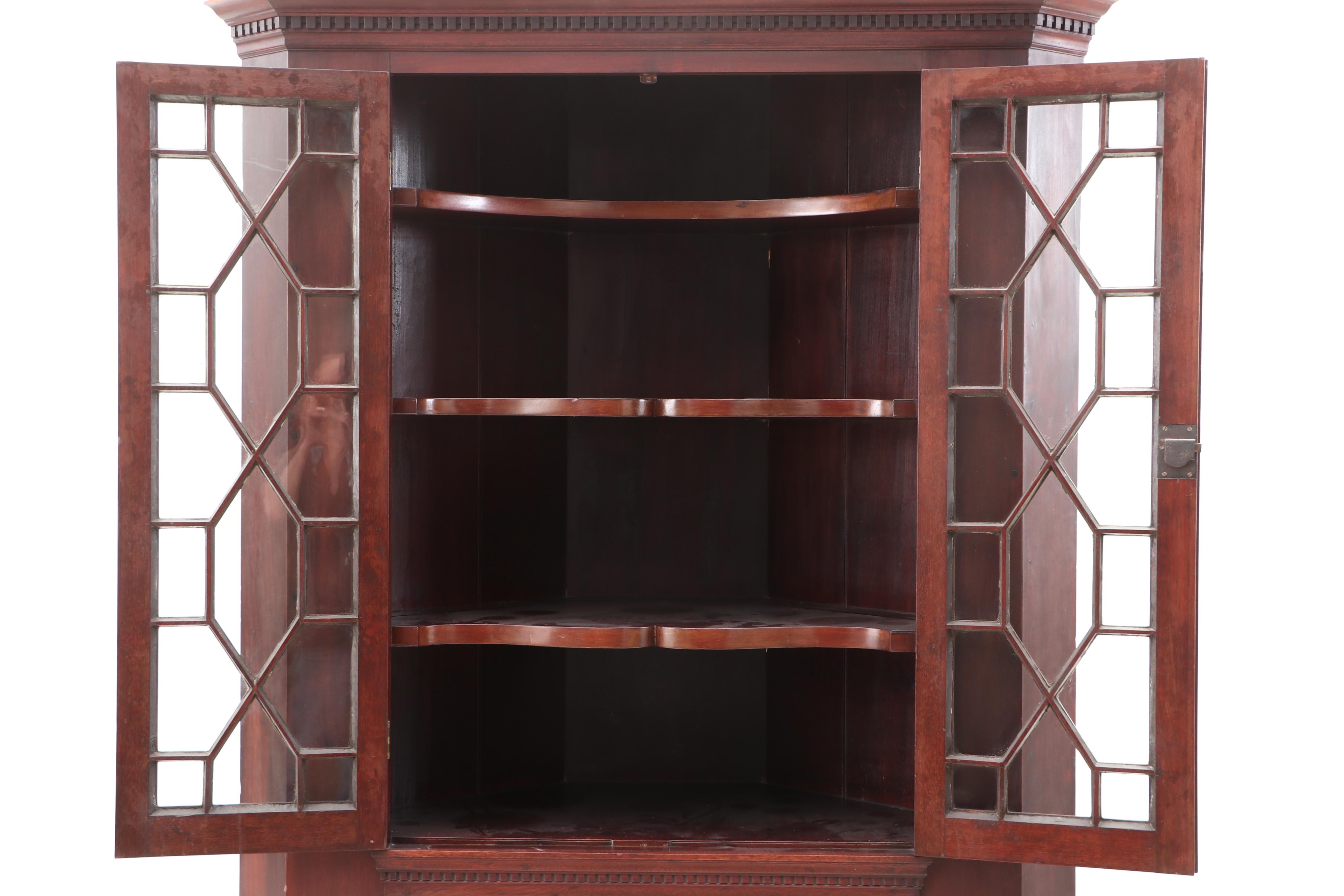 Antique Mahogany China Cabinet, Early 19th Century