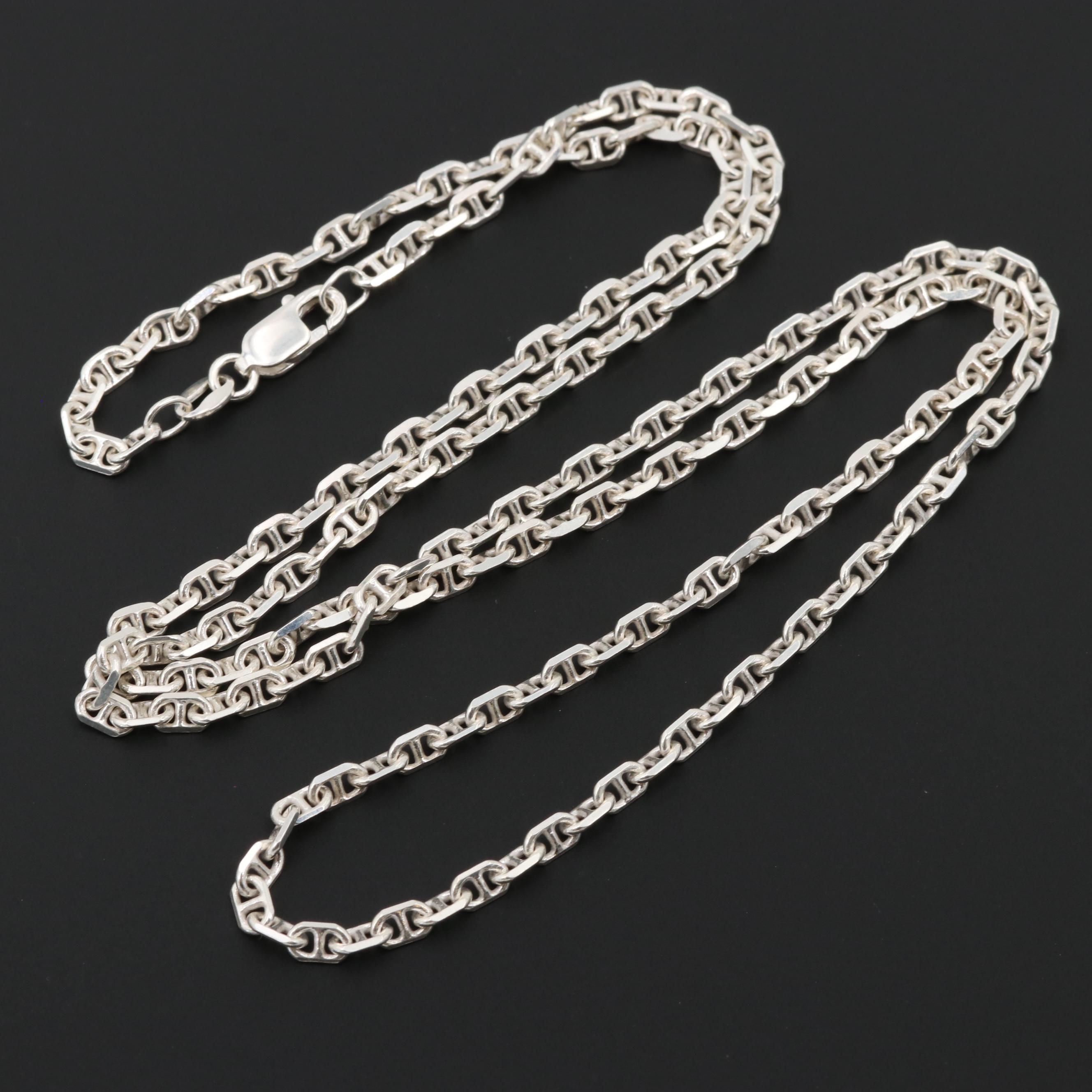 Sterling Silver Anchor Chain Necklace